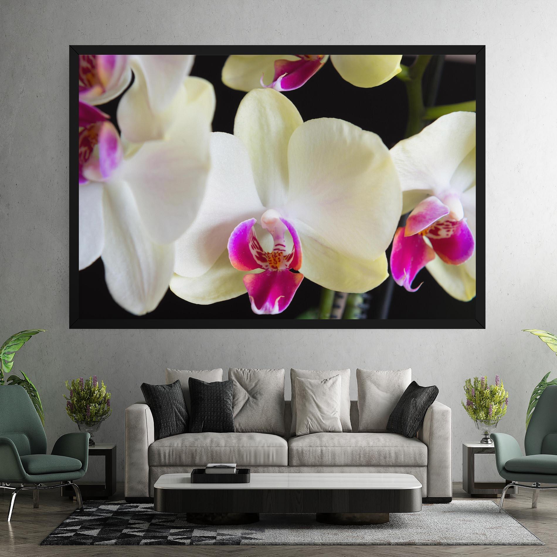 Leinwandbild Cream Purple Orchids mockup 7