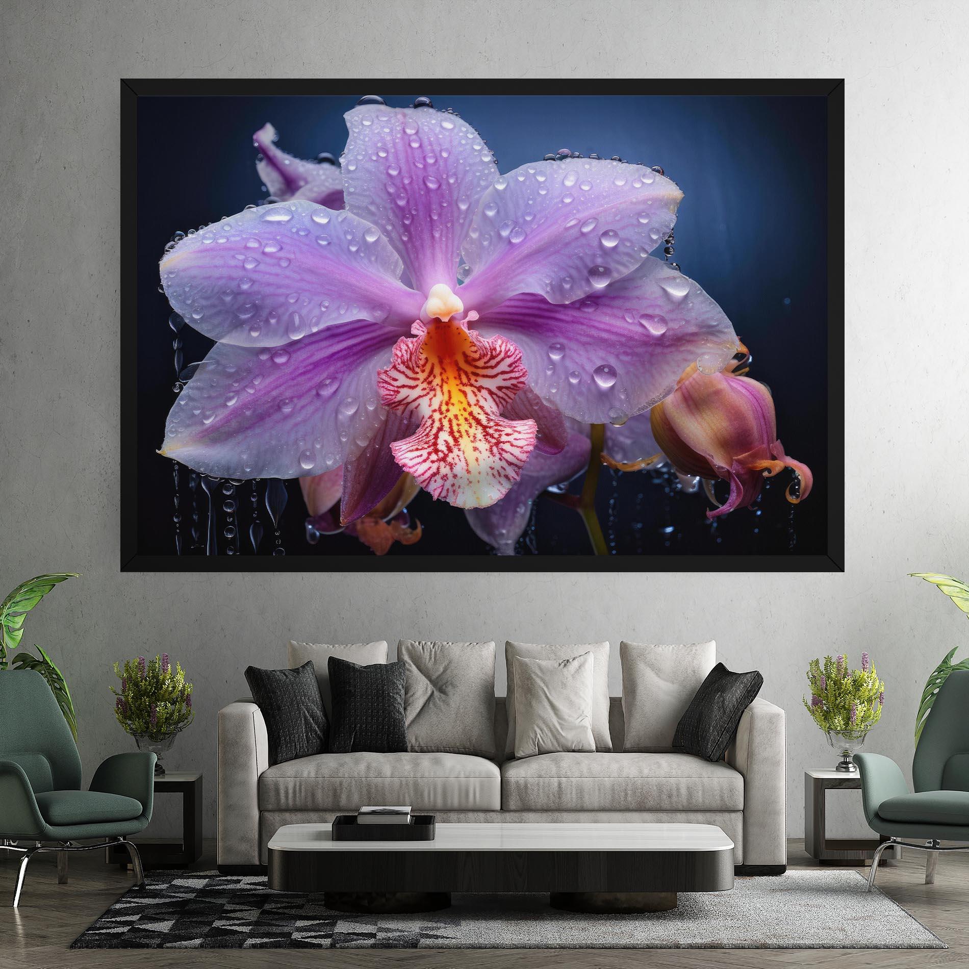 Leinwandbild Orchid In Rain mockup 7