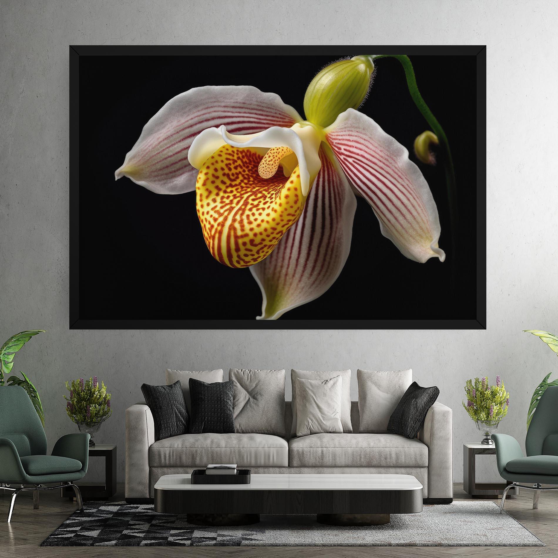Leinwandbild Orchid On Black mockup 7