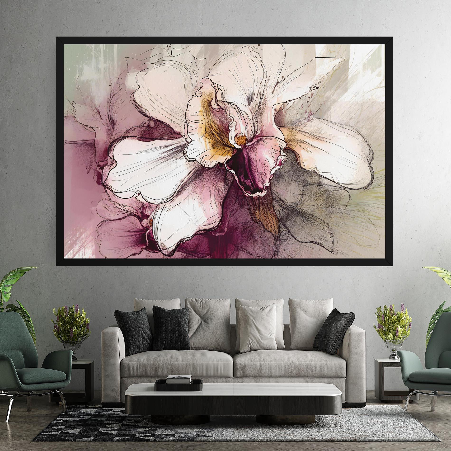 Leinwandbild Painted Purple Orchid mockup 7