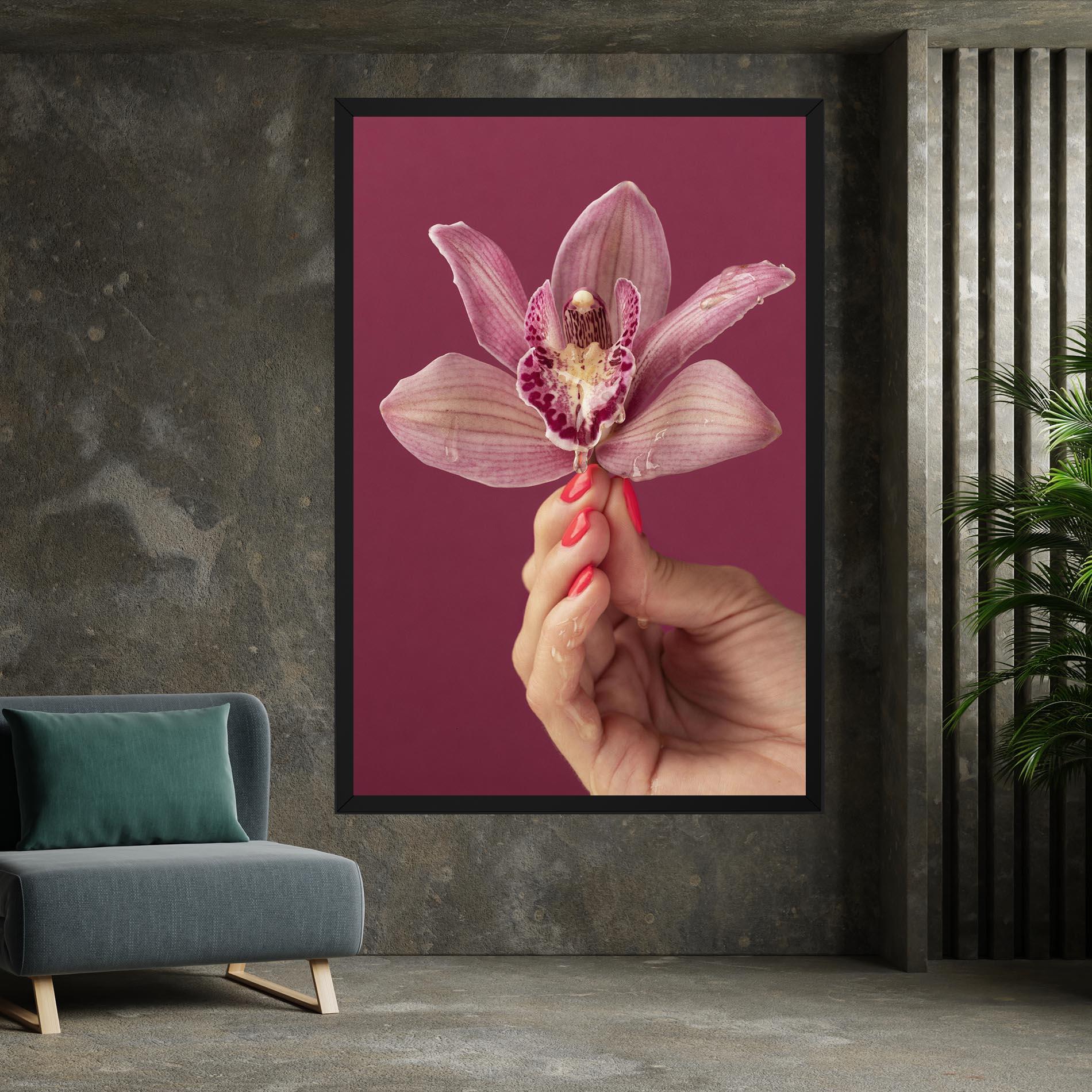 Leinwandbild Orchid Holding mockup 7