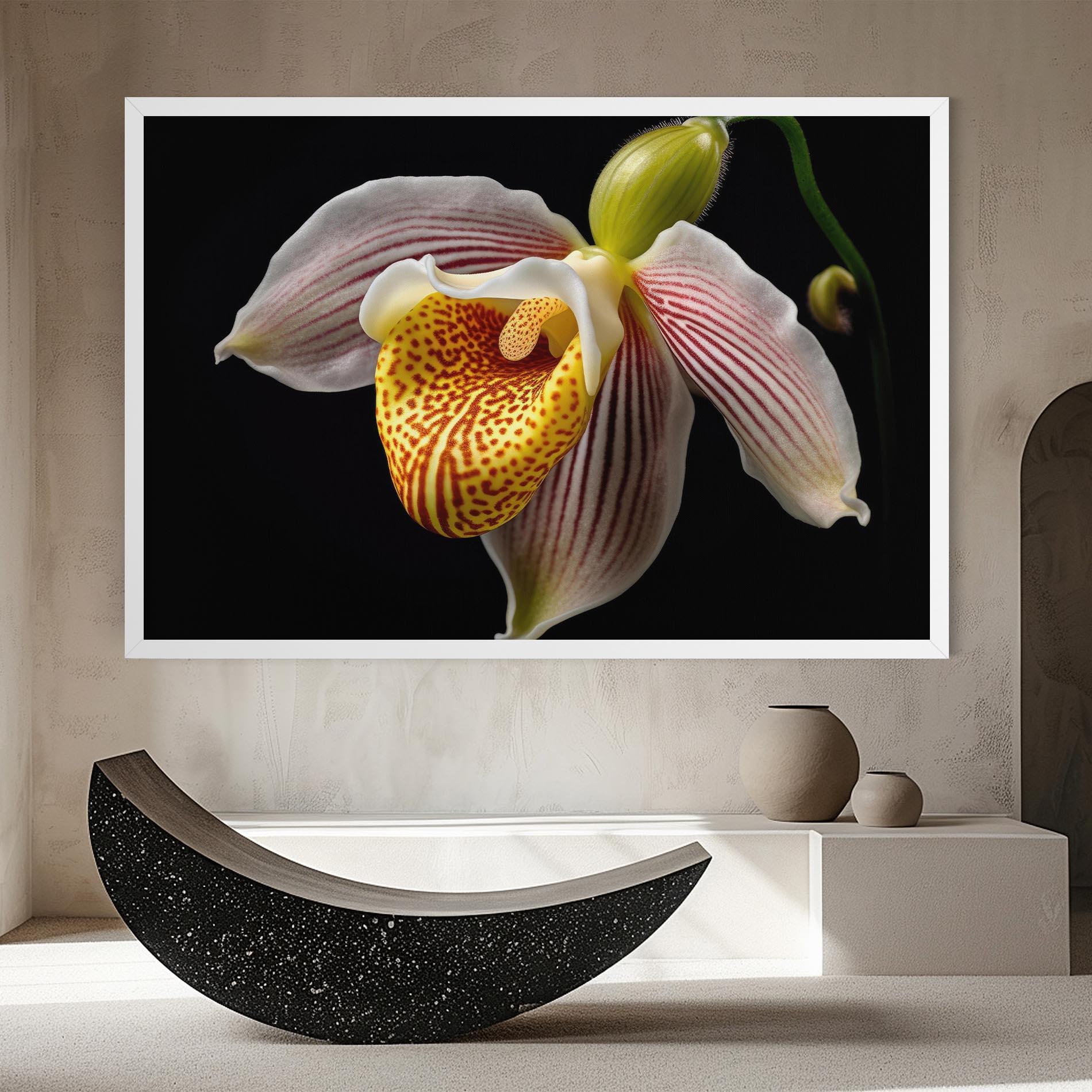 Leinwandbild Orchid On Black mockup 8