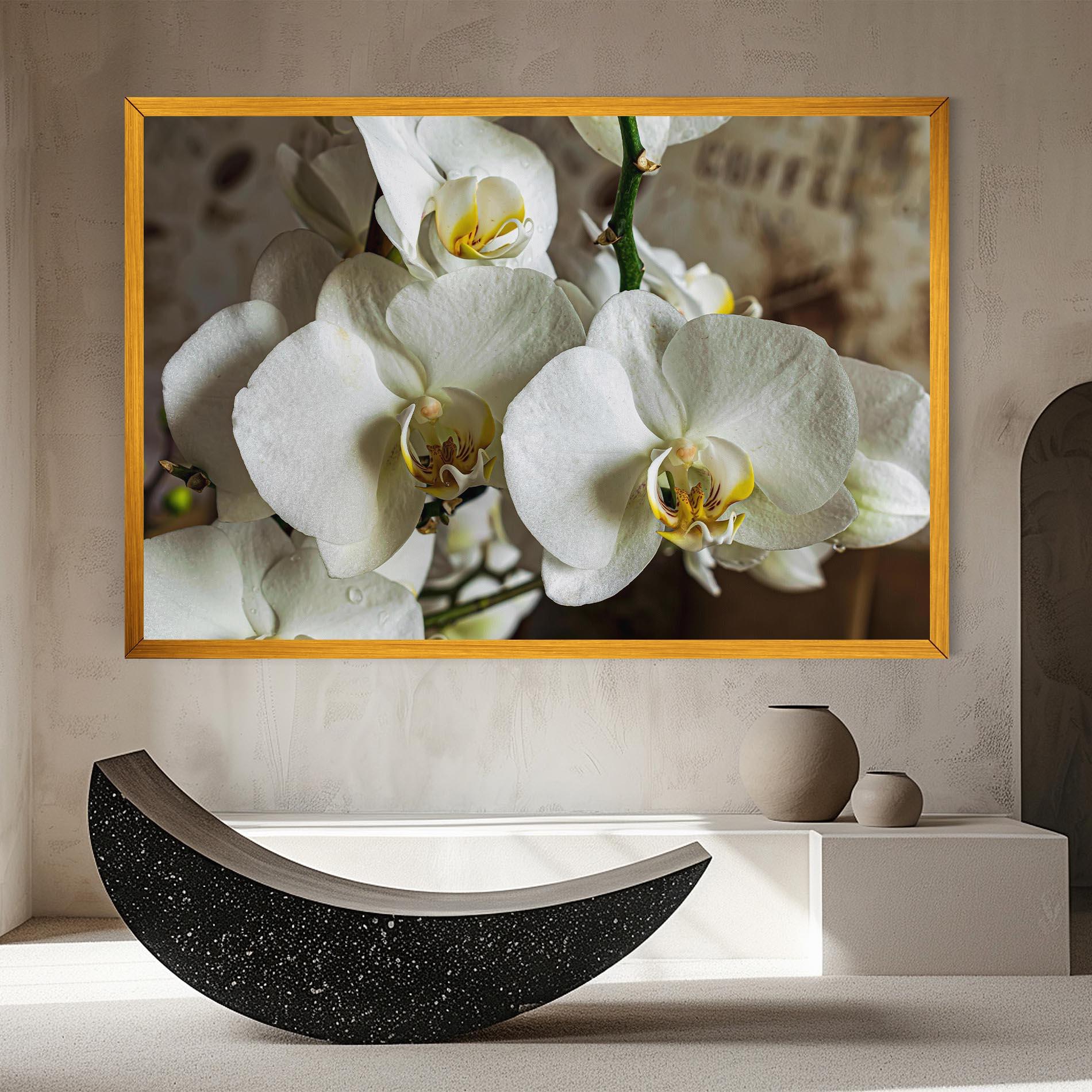 Leinwandbild Beautiful White Orchids mockup 8