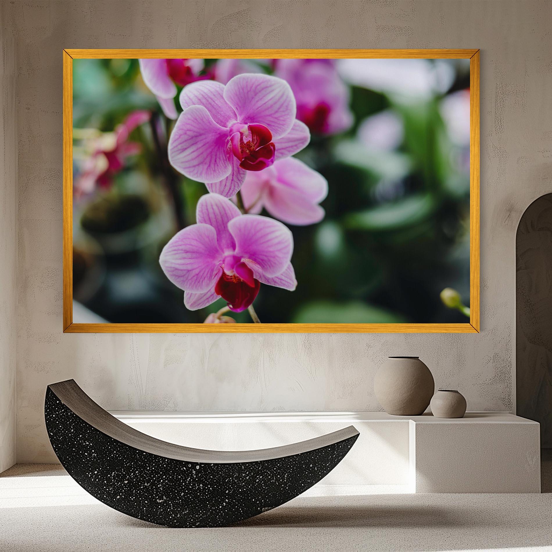 Leinwandbild Garden Purple Orchids mockup 8