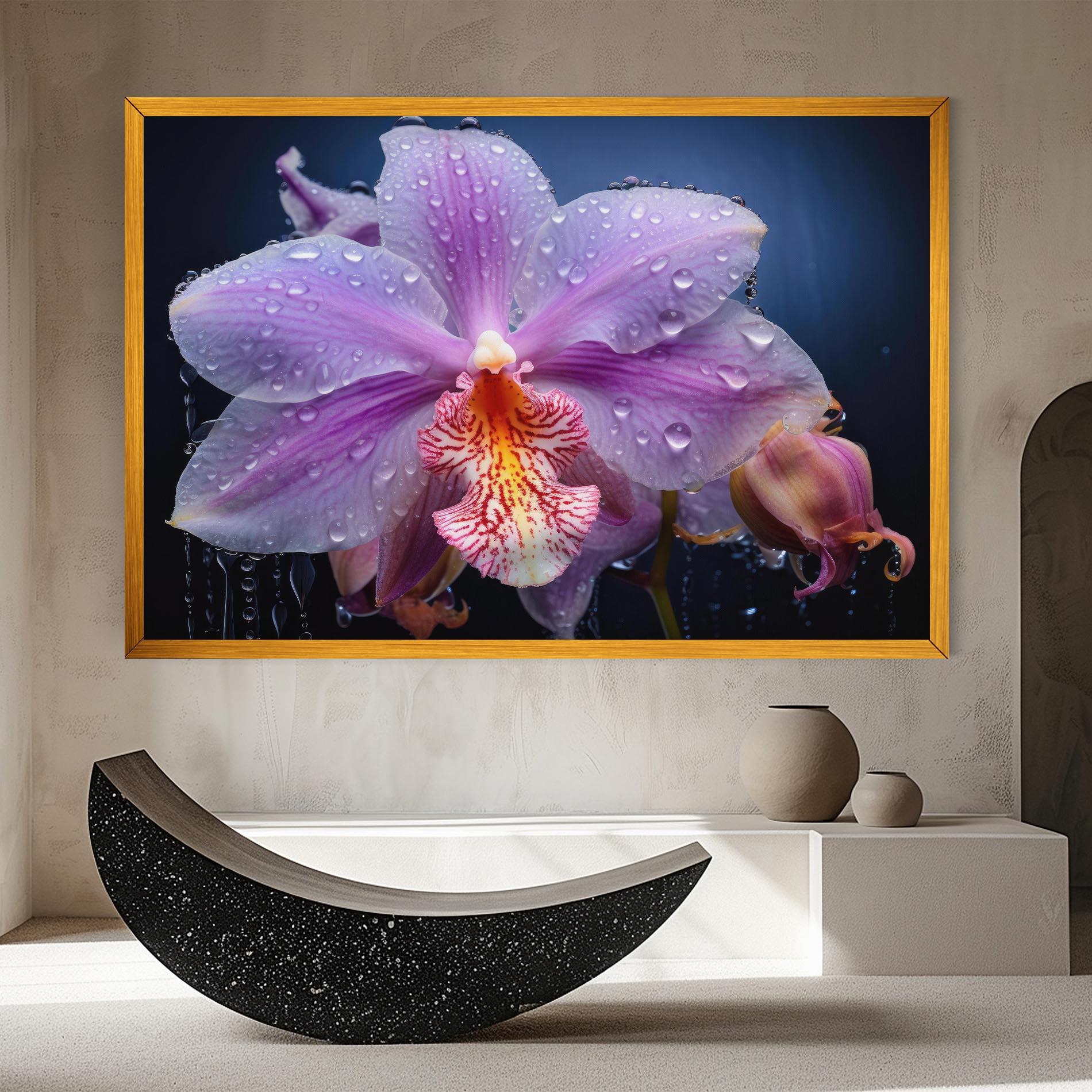 Leinwandbild Orchid In Rain mockup 8