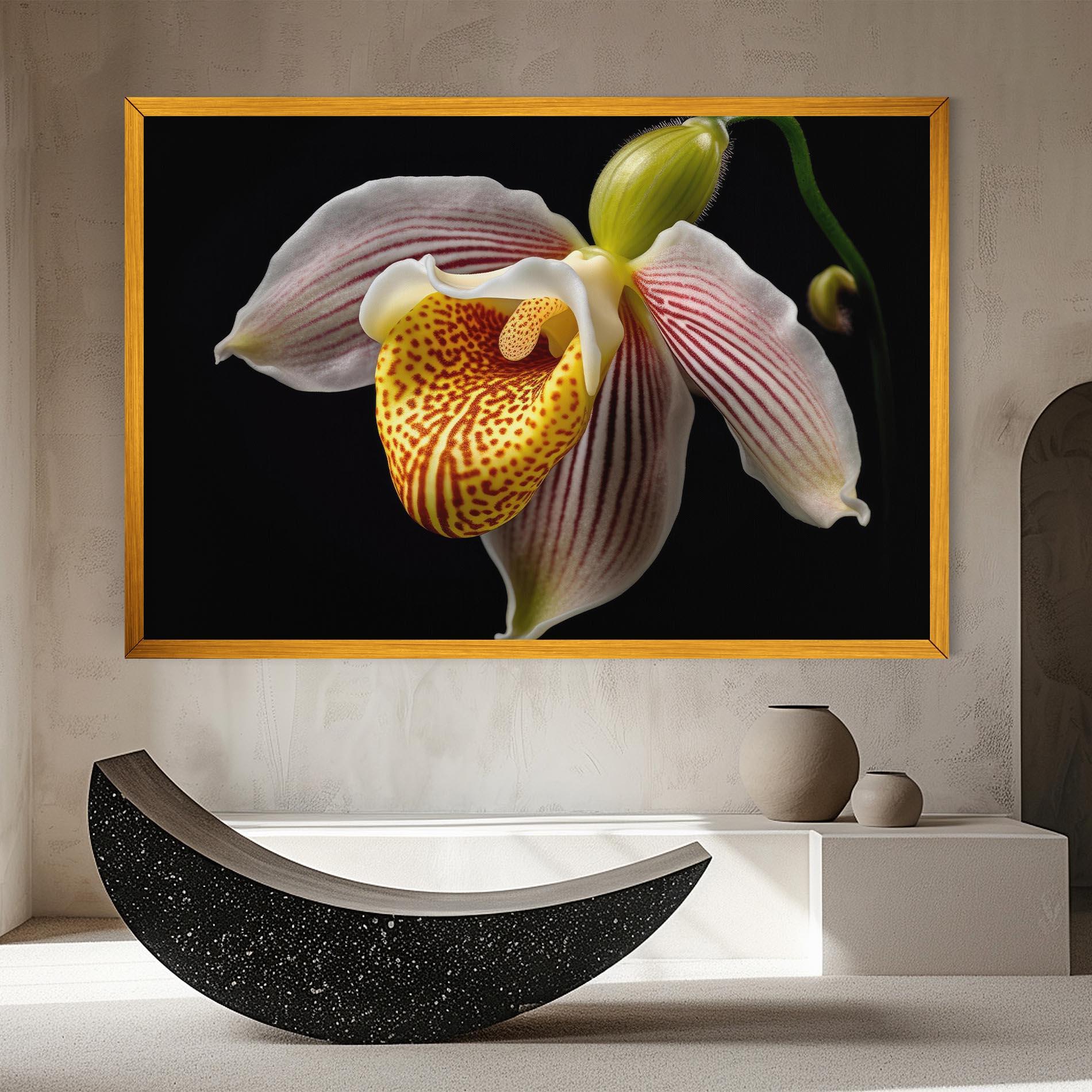 Leinwandbild Orchid On Black mockup 8