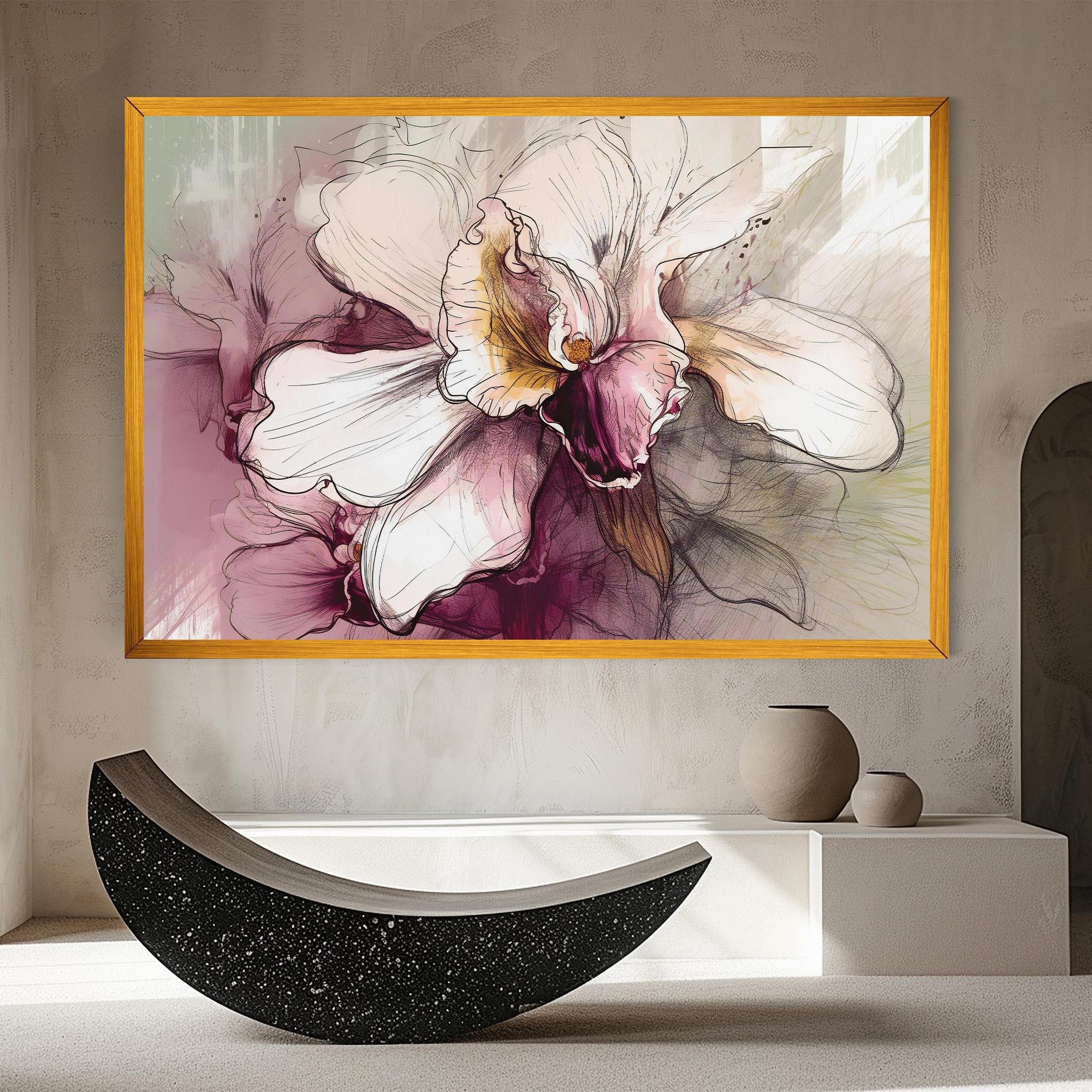 Leinwandbild Painted Purple Orchid mockup 8