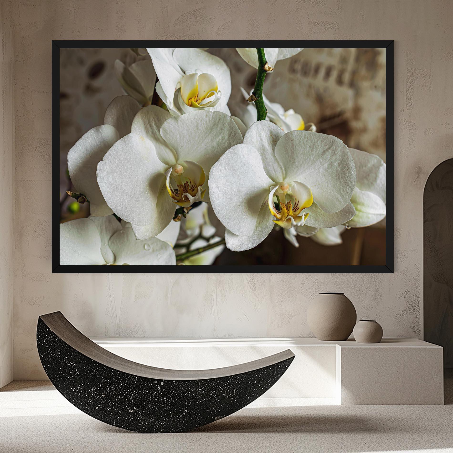 Leinwandbild Beautiful White Orchids mockup 8