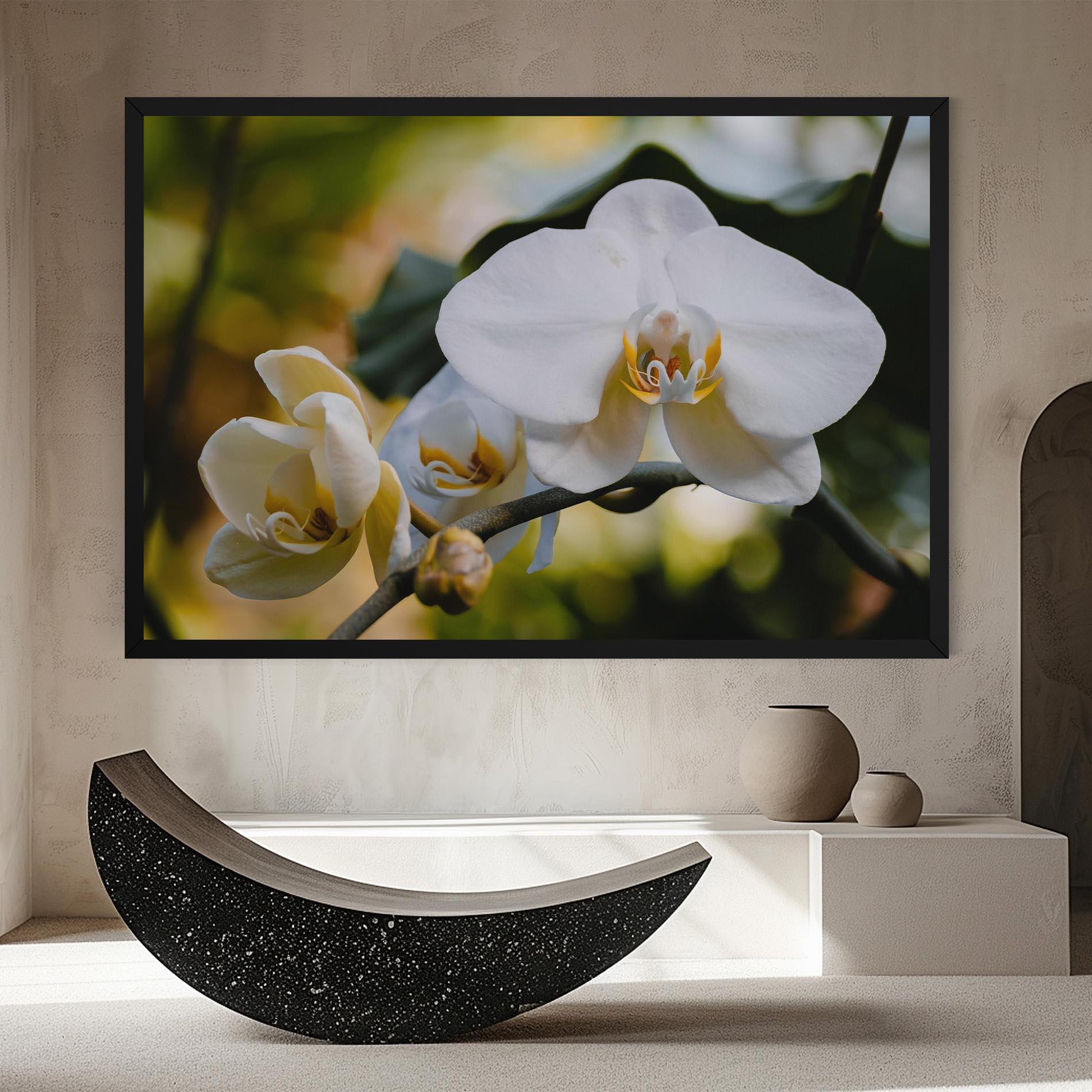 Leinwandbild Cream Orchid In Nature mockup 8