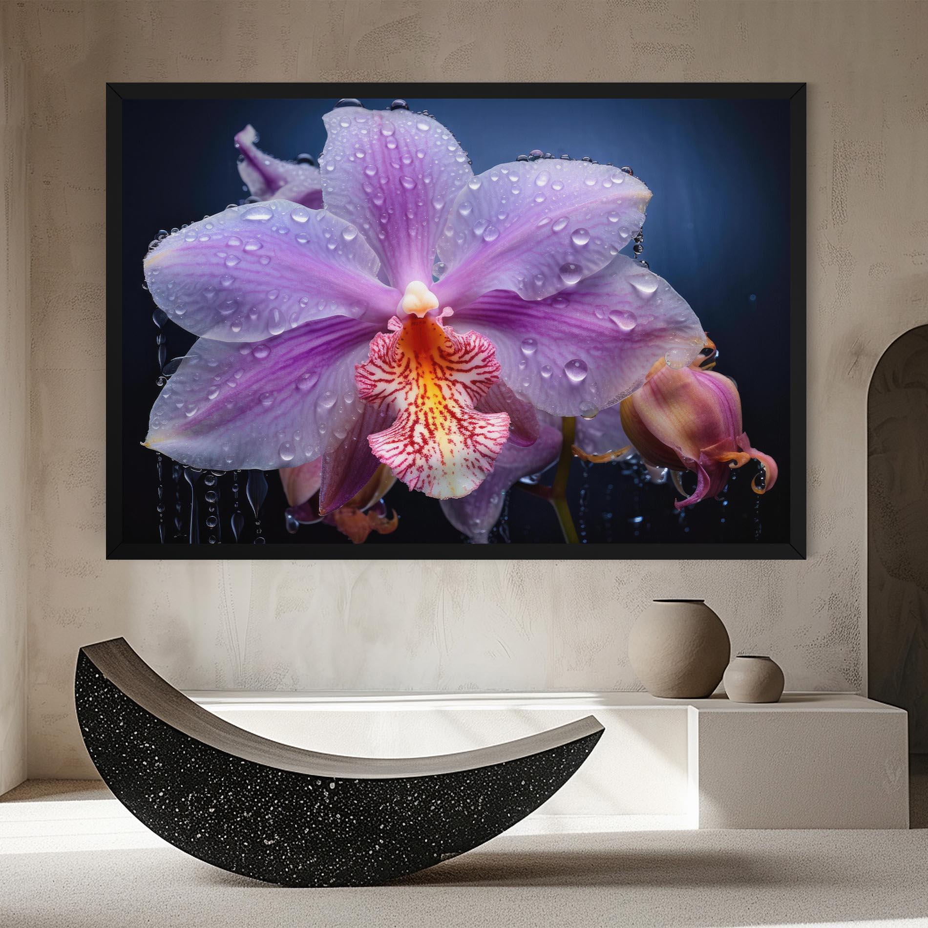 Leinwandbild Orchid In Rain mockup 8