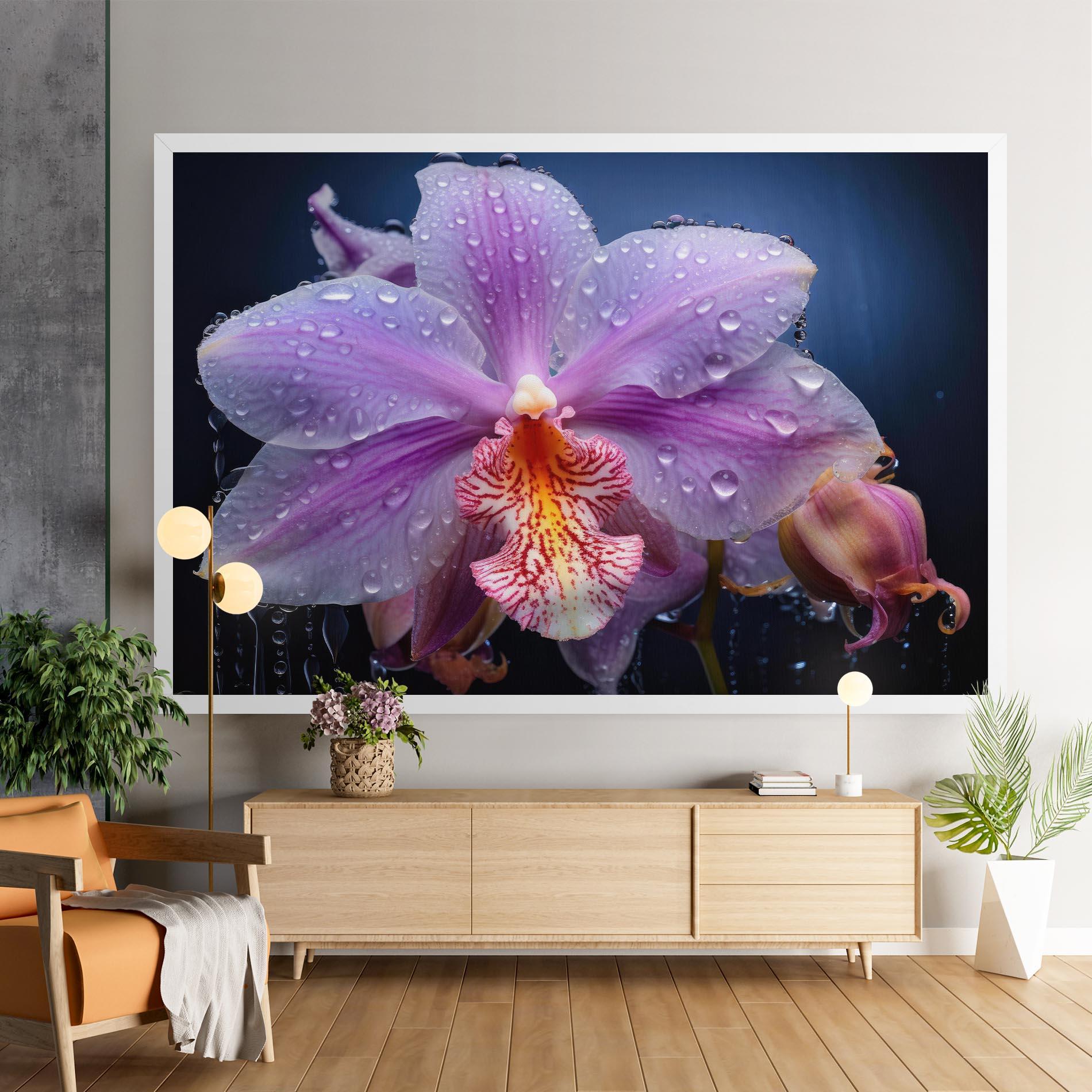 Leinwandbild Orchid In Rain mockup 9
