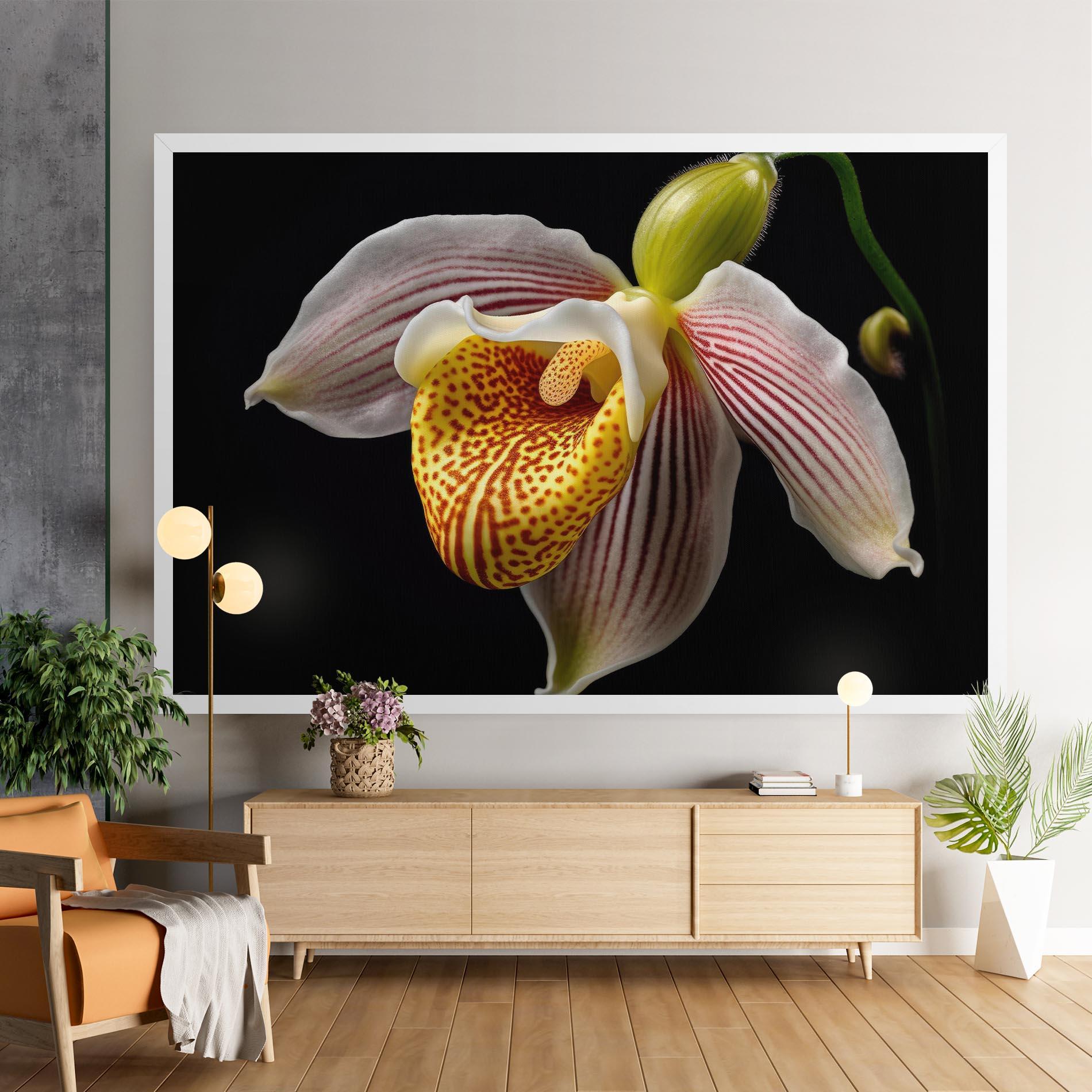 Leinwandbild Orchid On Black mockup 9
