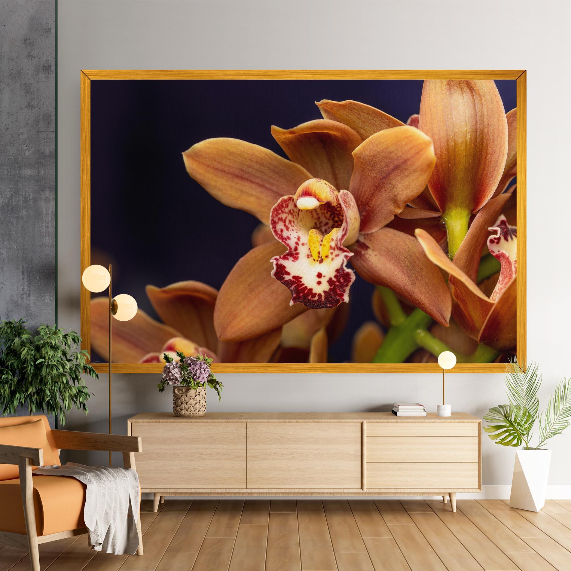 Leinwandbild Dirty Orange Orchid mockup 9