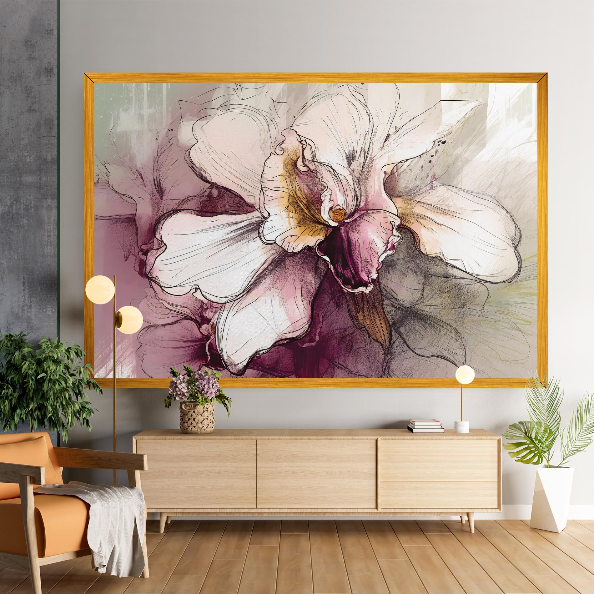 Leinwandbild Painted Purple Orchid mockup 9