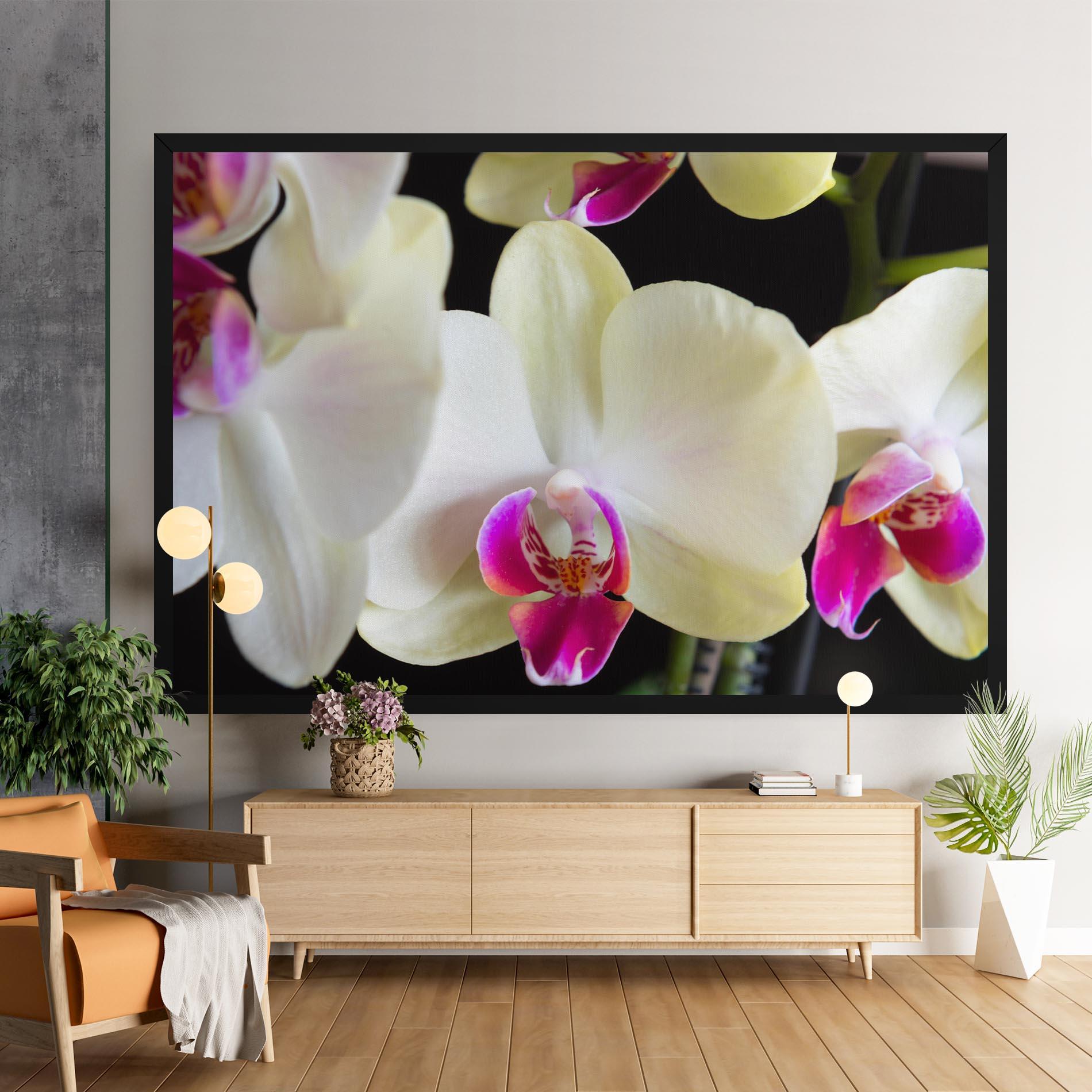 Leinwandbild Cream Purple Orchids mockup 9