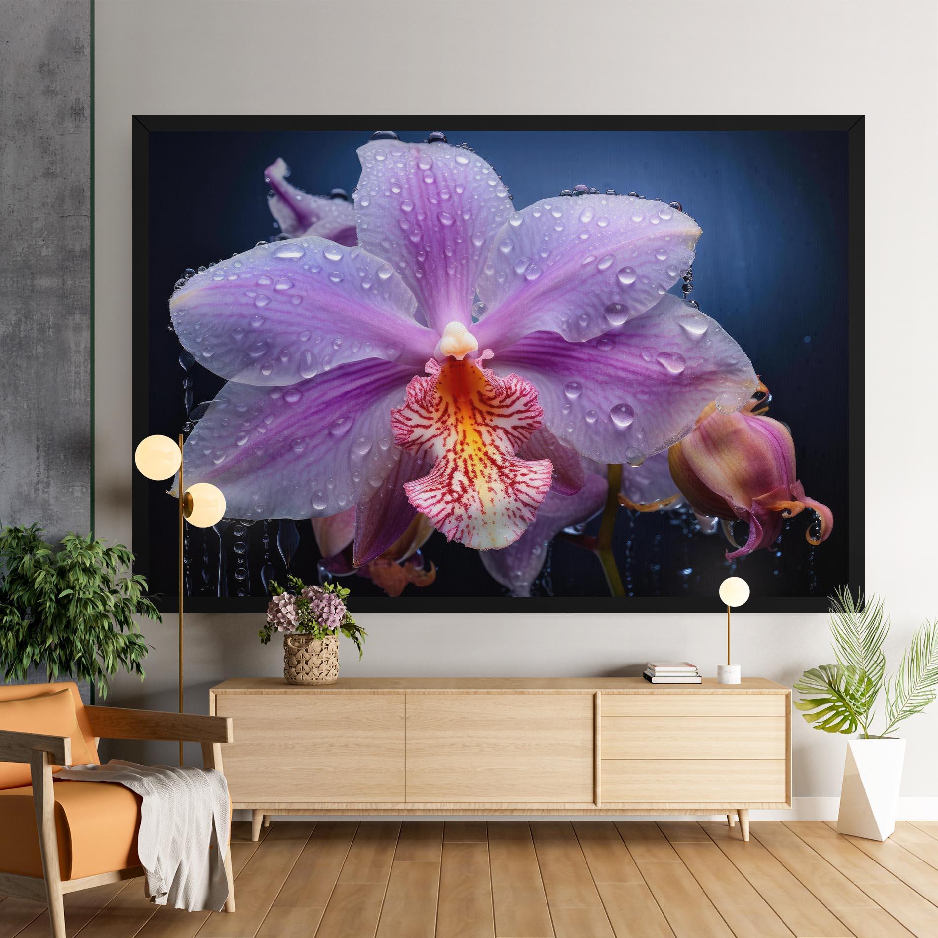 Leinwandbild Orchid In Rain mockup 9