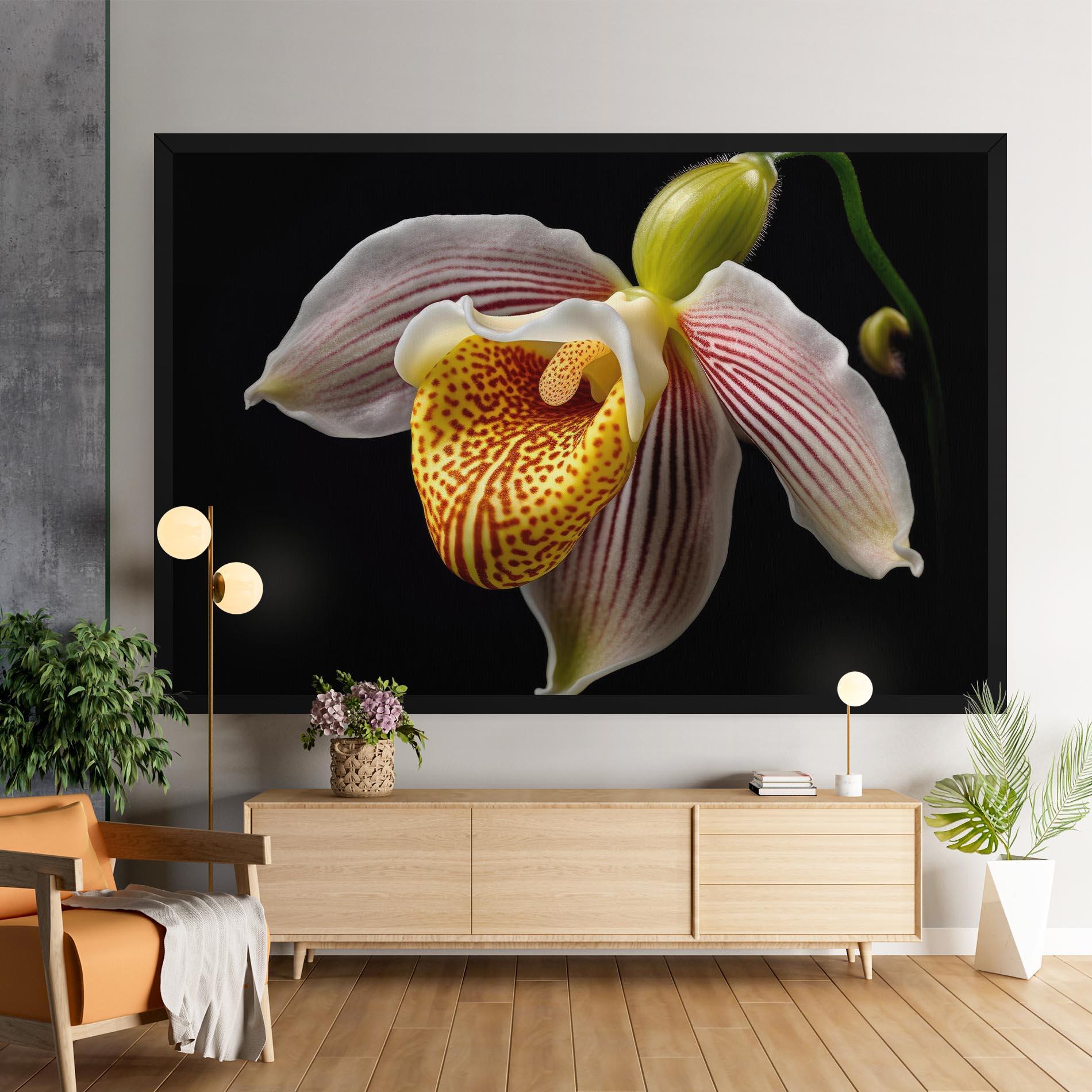 Leinwandbild Orchid On Black mockup 9