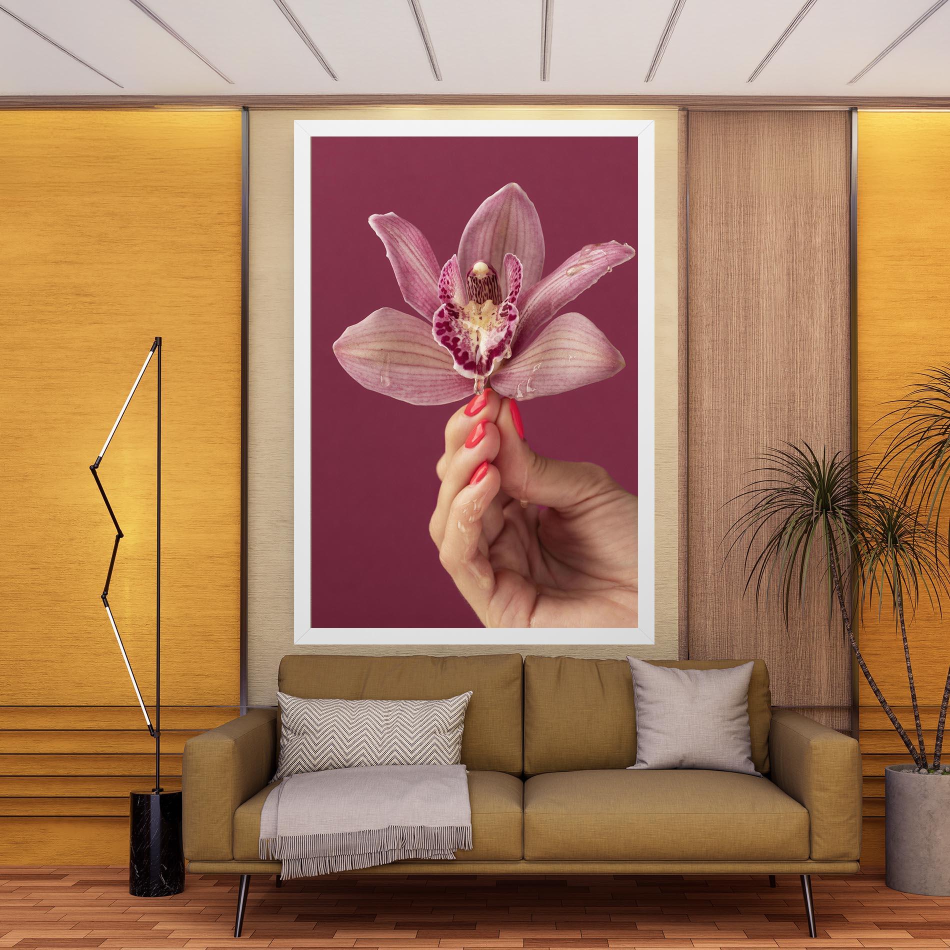 Leinwandbild Orchid Holding mockup 9