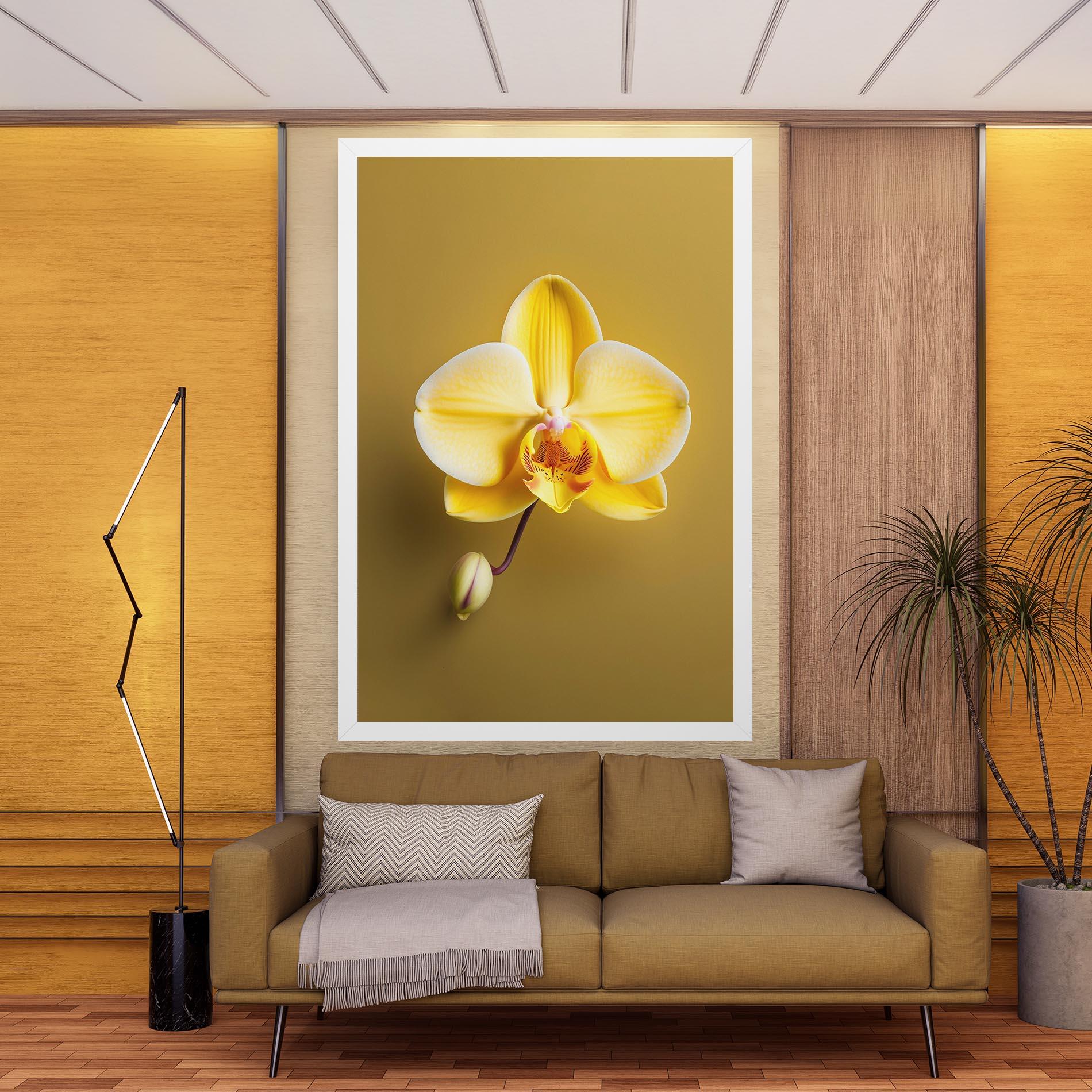 Leinwandbild Pastel Yellow Orchid mockup 9