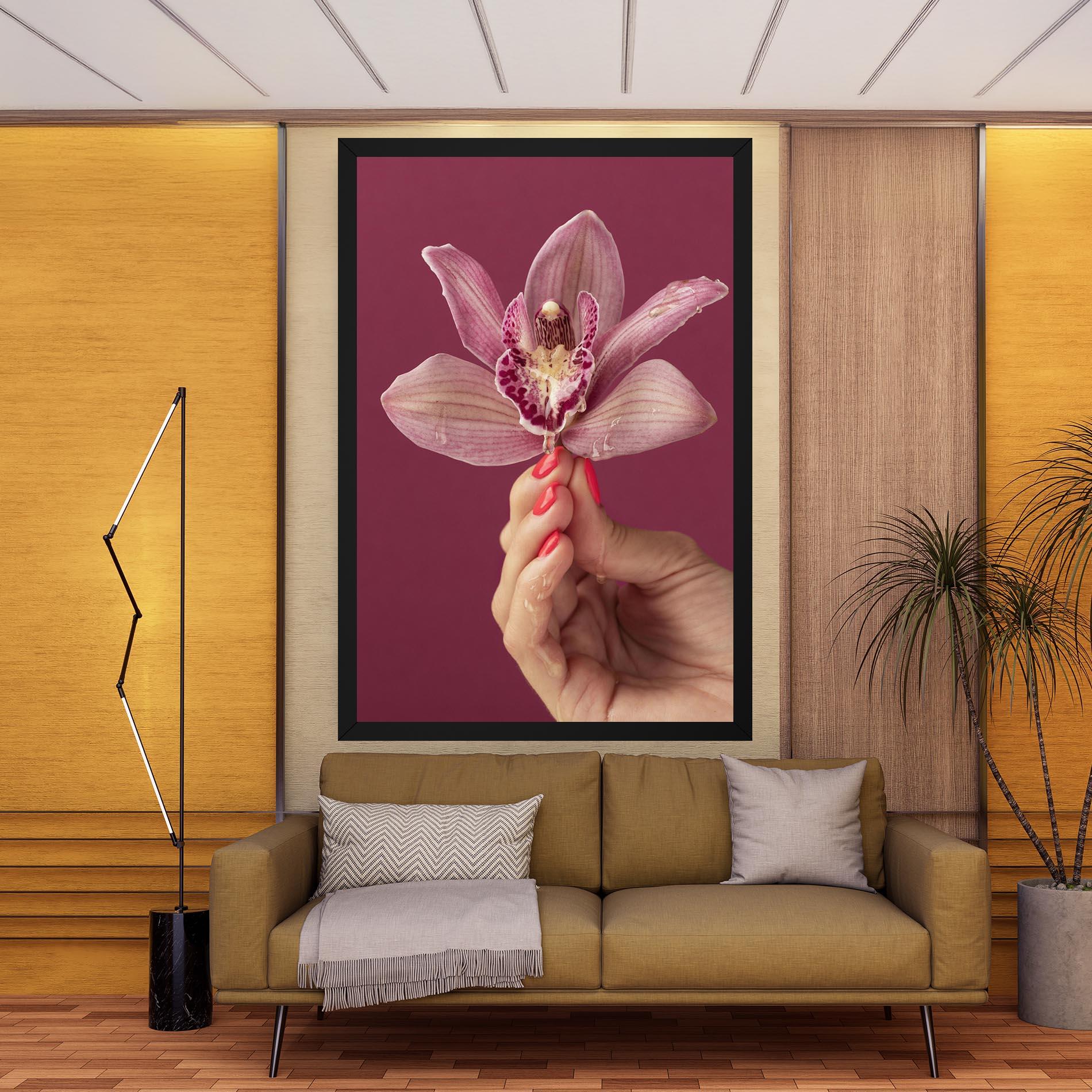 Leinwandbild Orchid Holding mockup 9