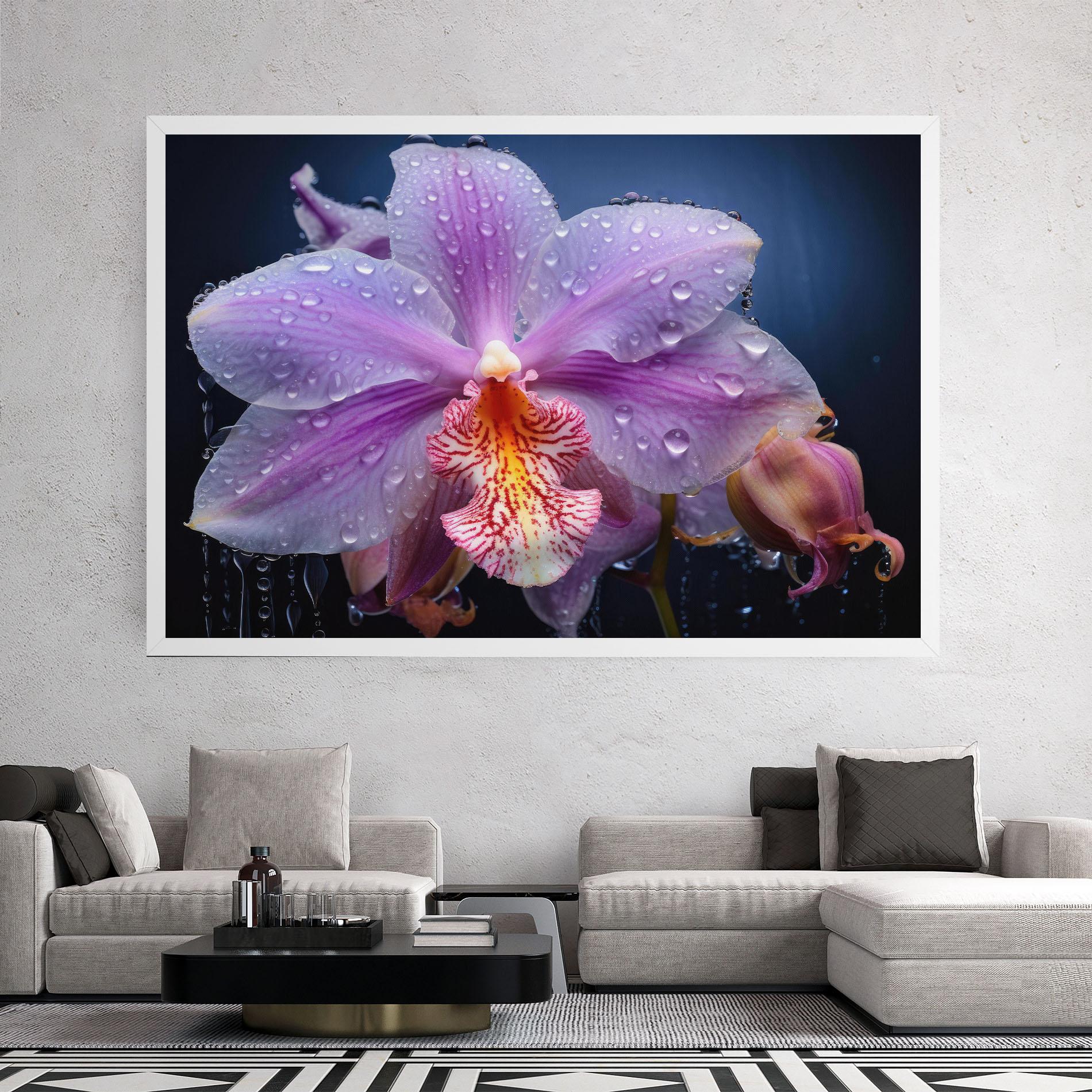 Leinwandbild Orchid In Rain mockup 2