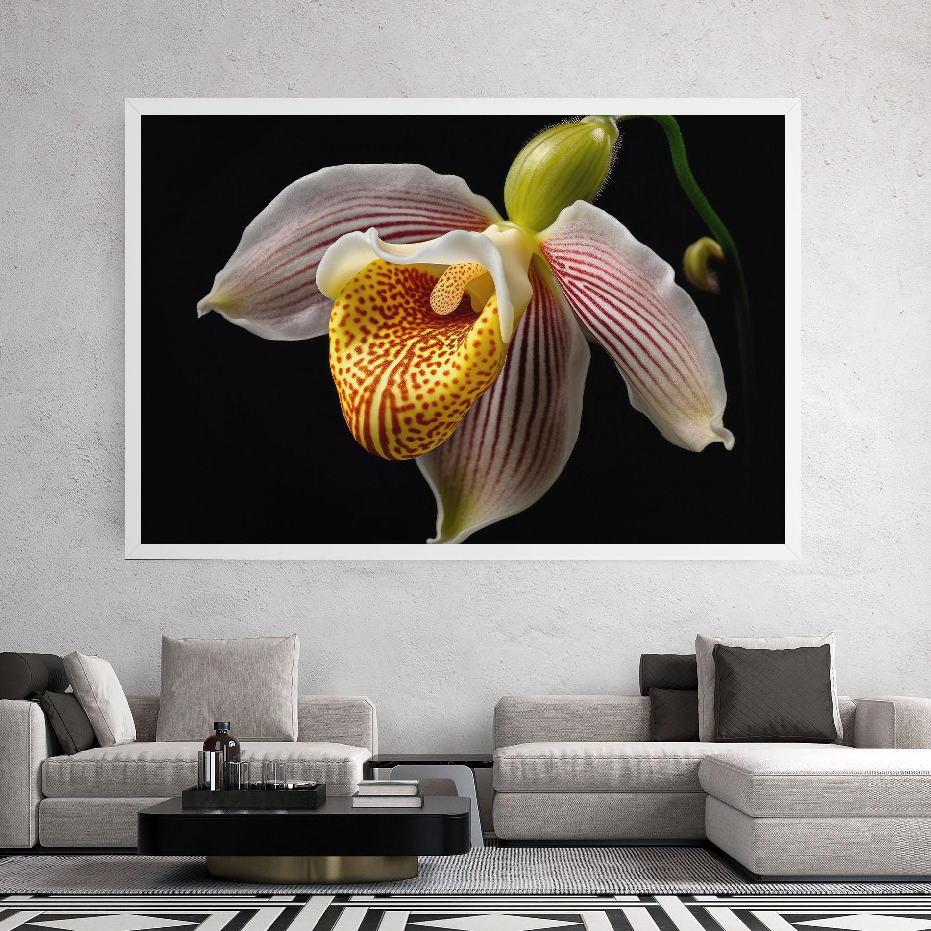 Leinwandbild Orchid On Black mockup 2