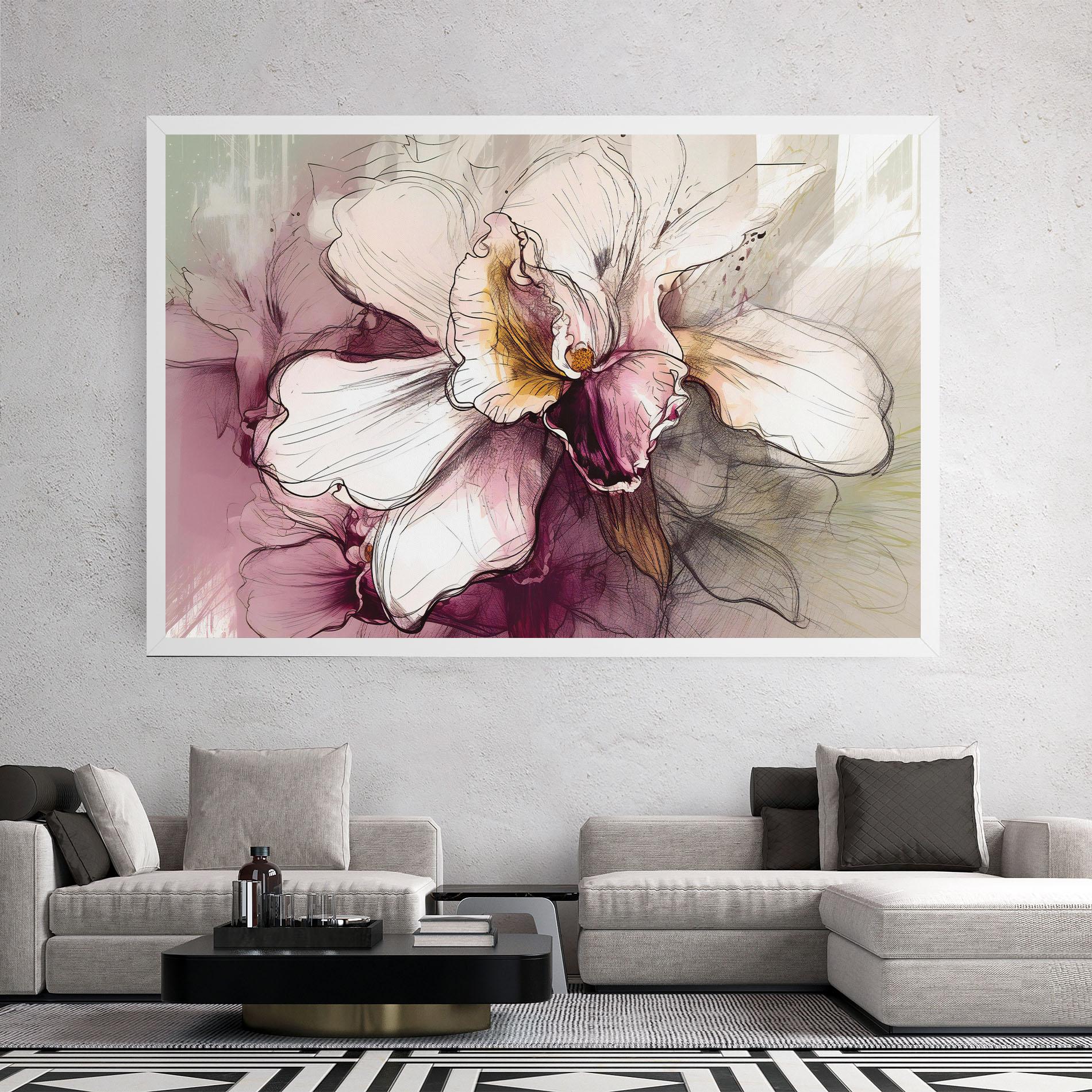 Leinwandbild Painted Purple Orchid mockup 2