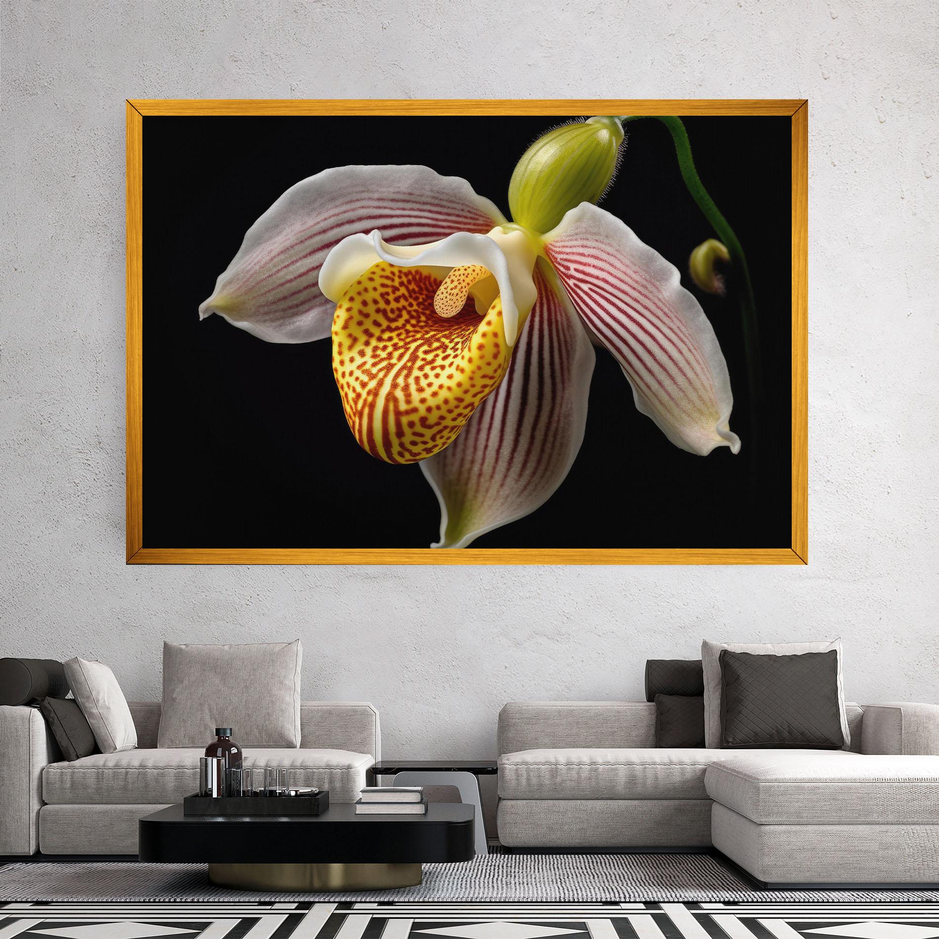 Leinwandbild Orchid On Black mockup 2