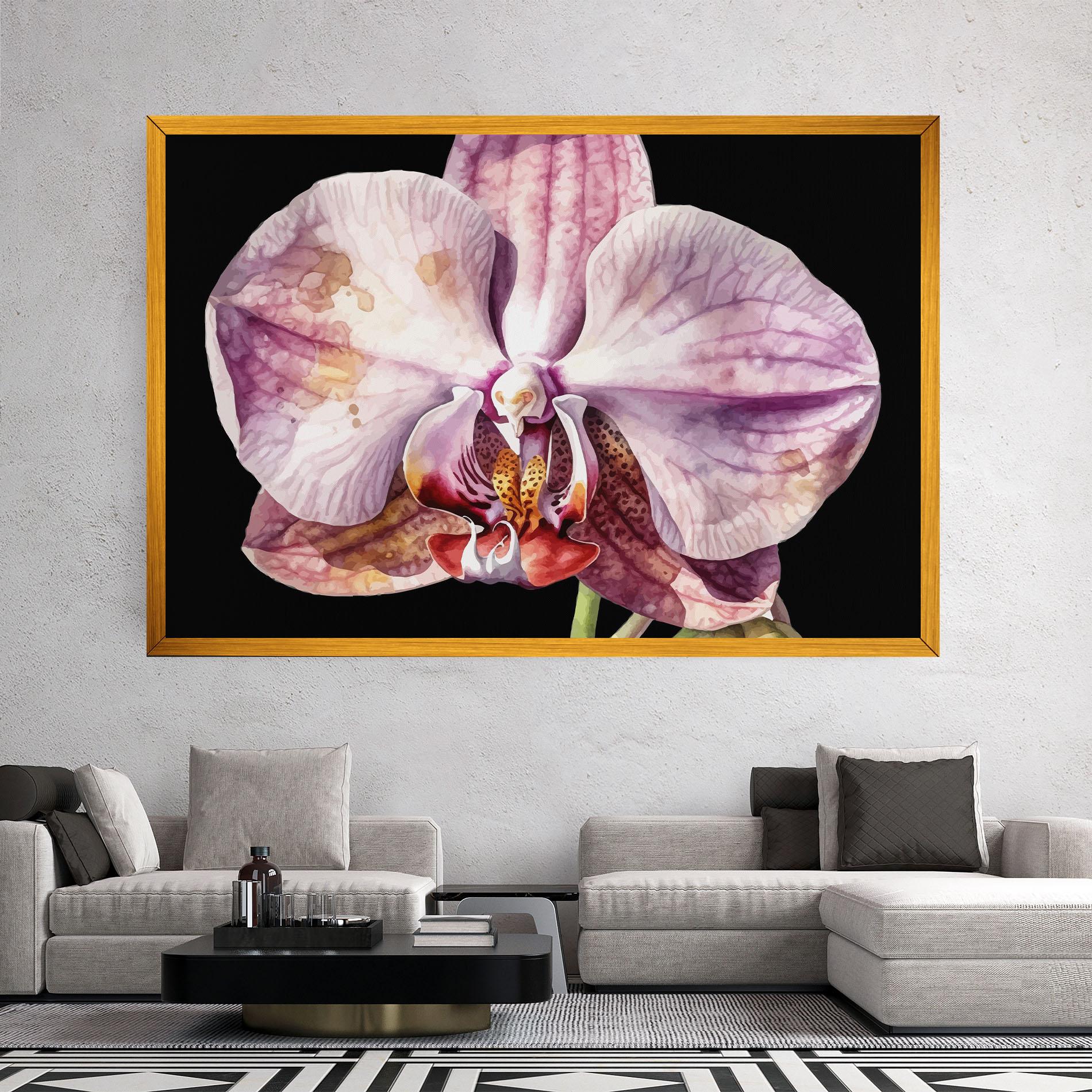Leinwandbild Painted Orchid mockup 2