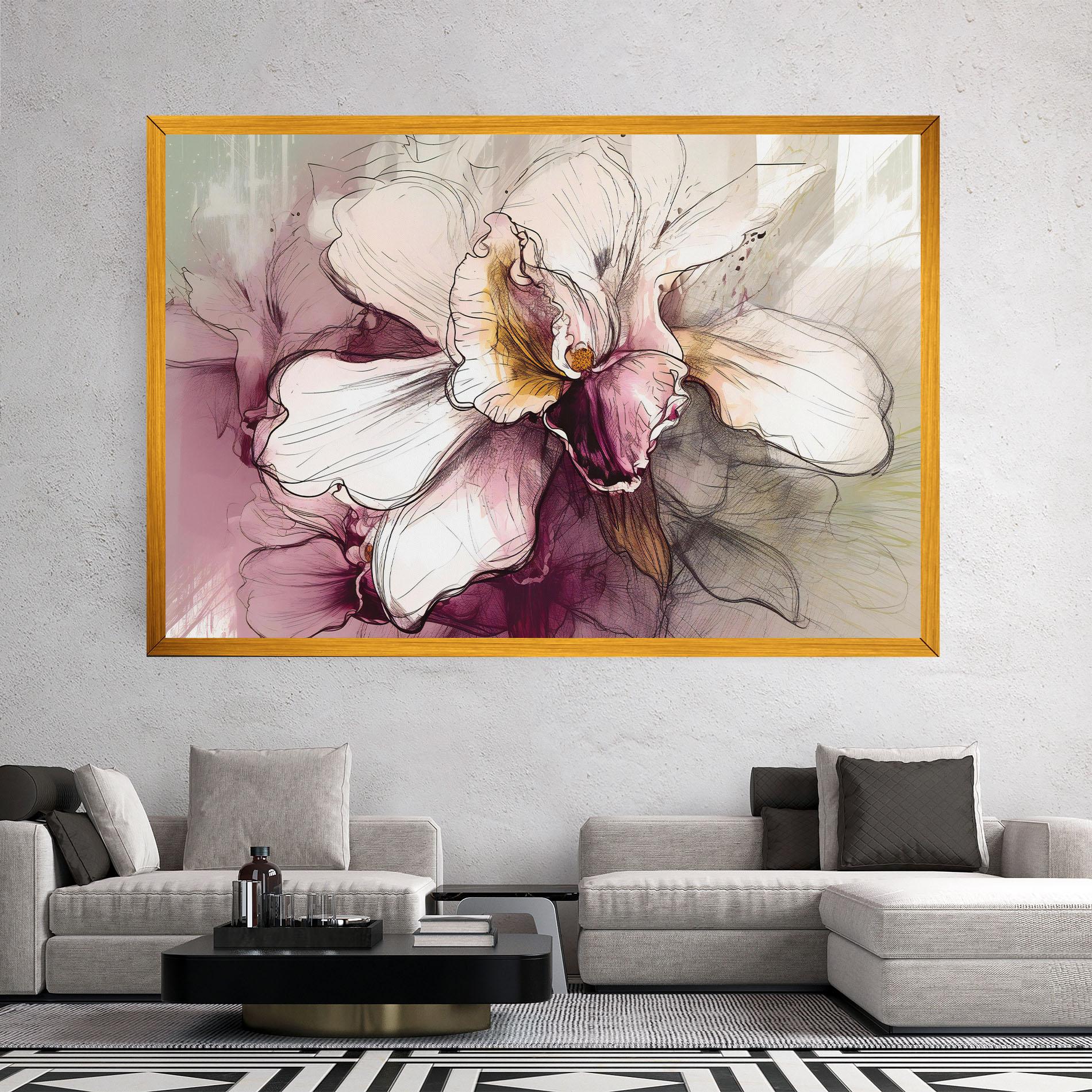 Leinwandbild Painted Purple Orchid mockup 2