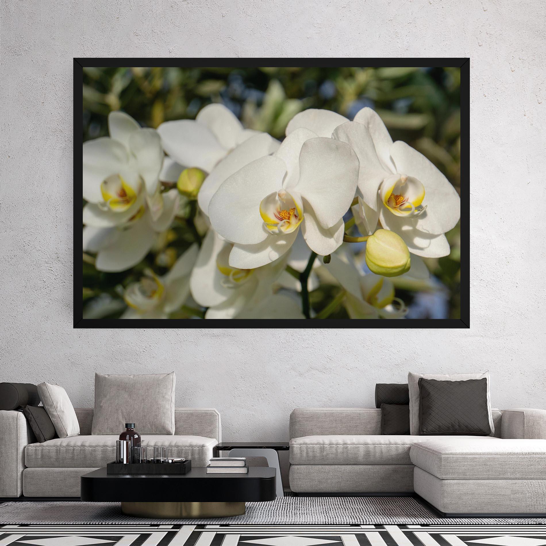 Leinwandbild Big Orchids In Nature mockup 2
