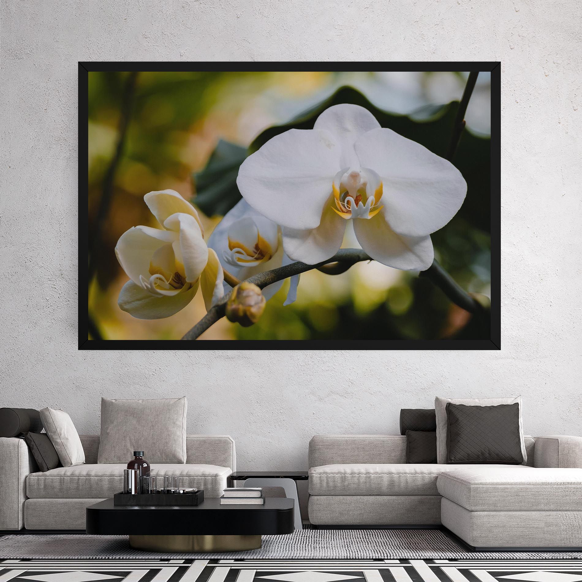 Cream Orchid In Nature mockup 2