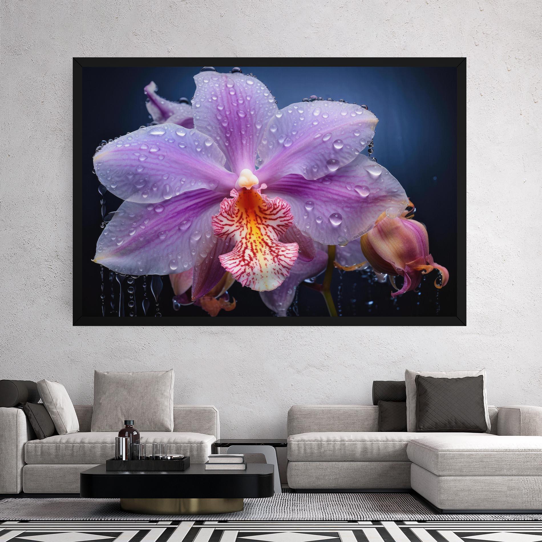 Leinwandbild Orchid In Rain mockup 2