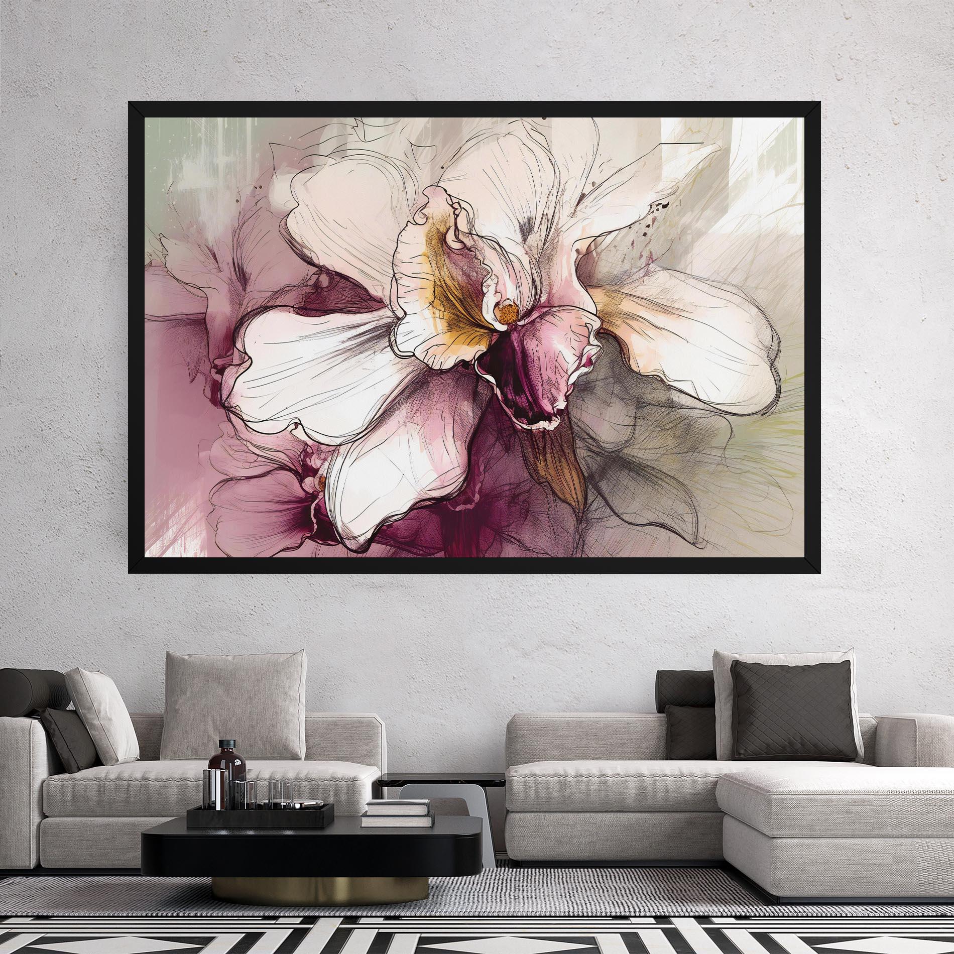 Leinwandbild Painted Purple Orchid mockup 2