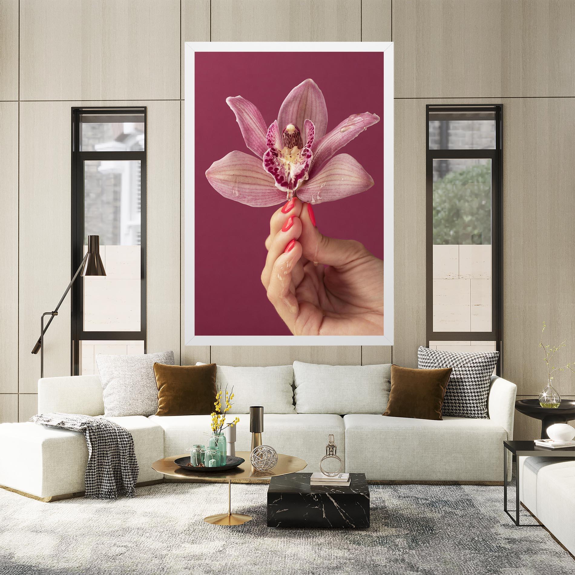Leinwandbild Orchid Holding mockup 2