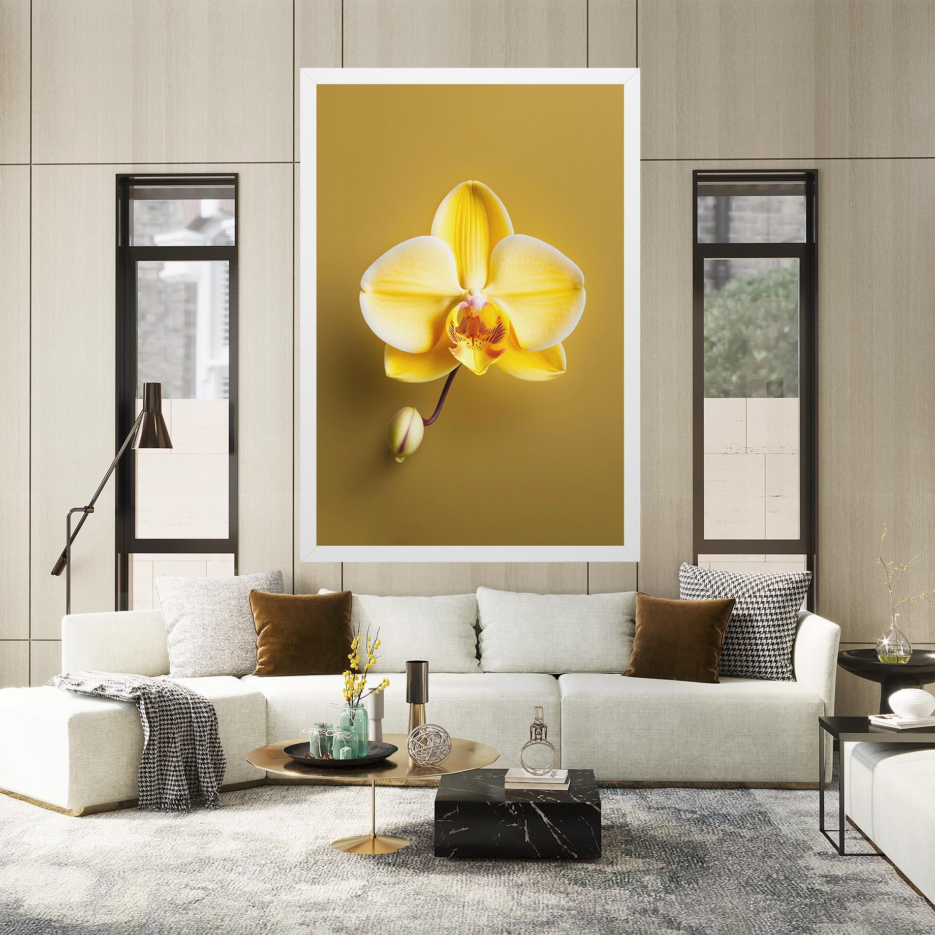 Leinwandbild Pastel Yellow Orchid mockup 2
