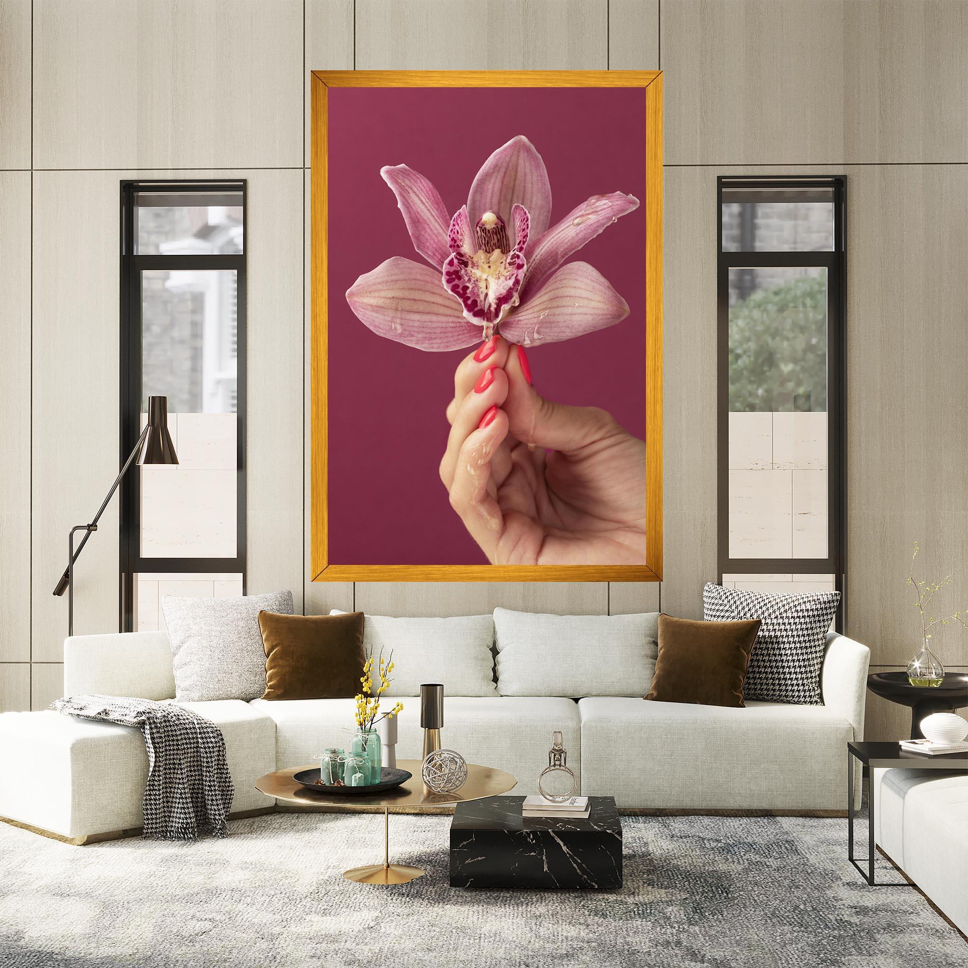 Leinwandbild Orchid Holding mockup 2