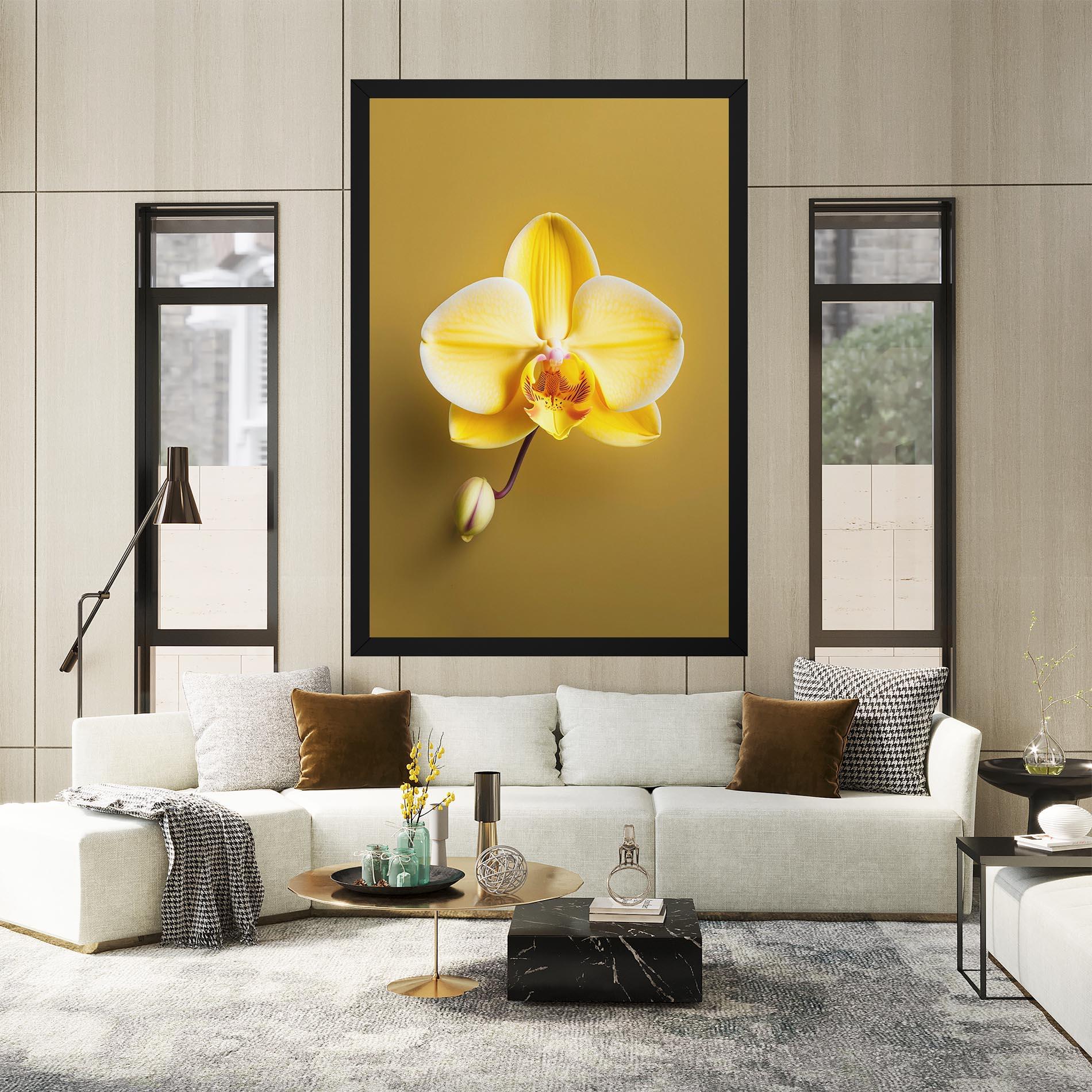 Leinwandbild Pastel Yellow Orchid mockup 2