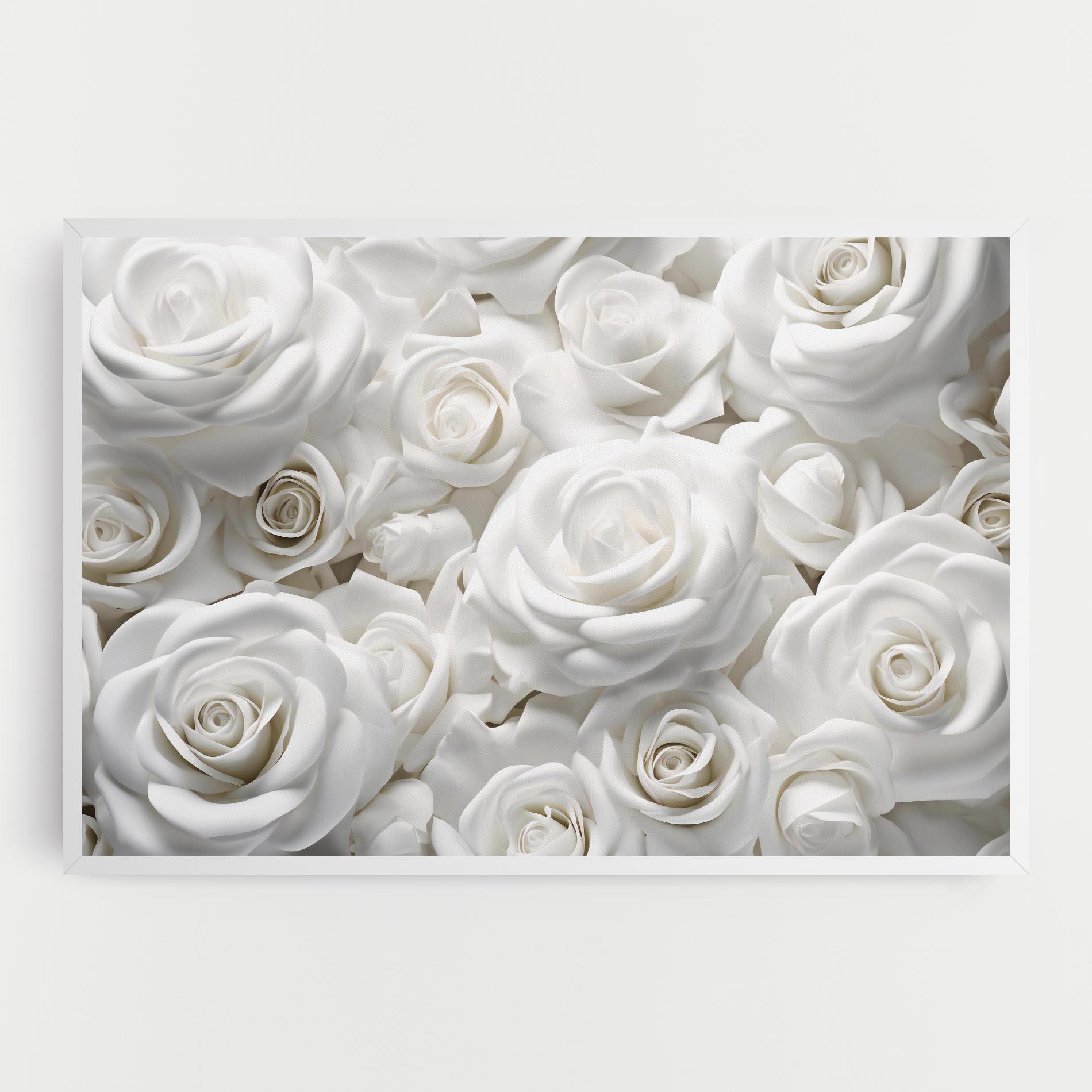 Leinwandbild 3d White Roses mockup 0