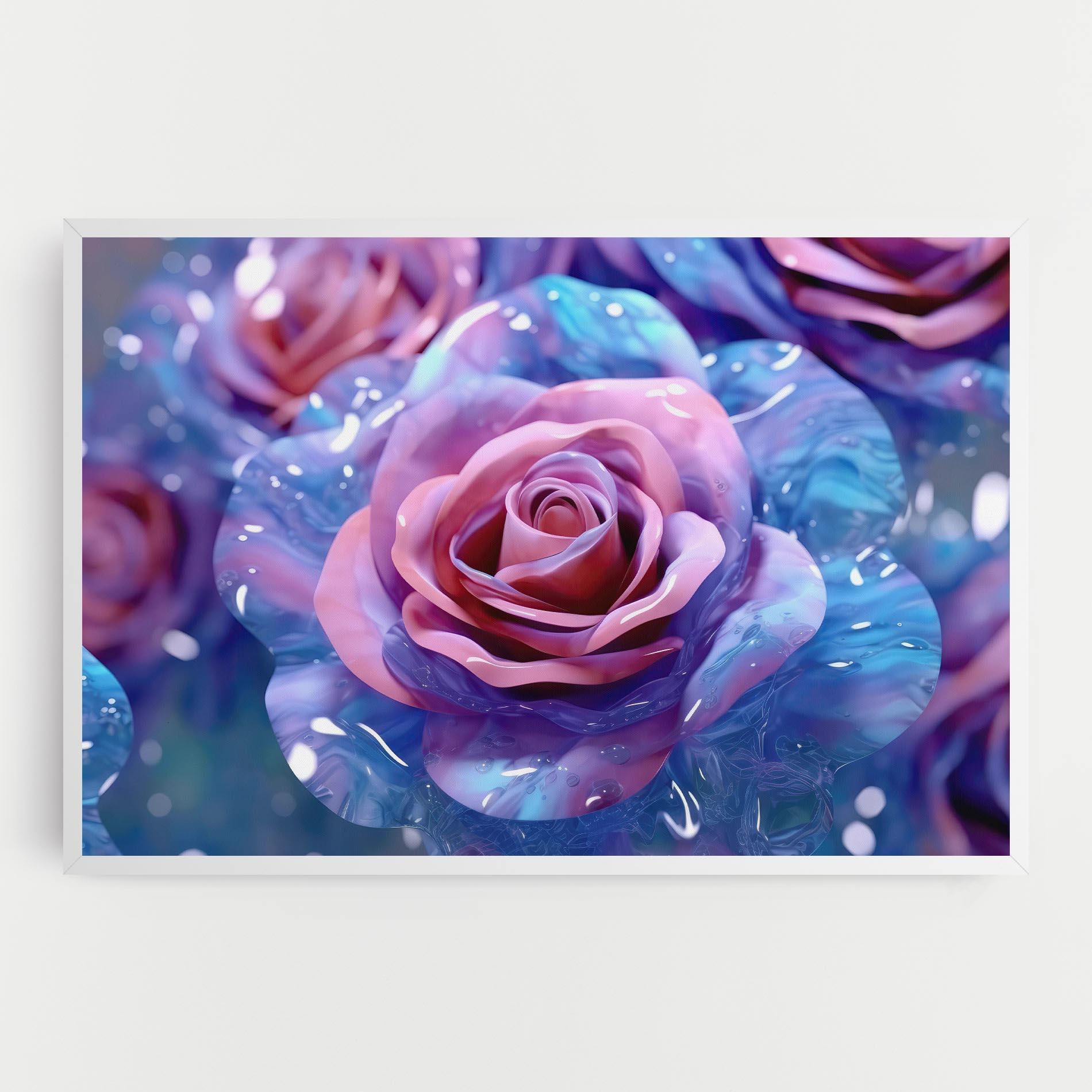 Leinwandbild Beautiful Blue Pink Rose mockup 0