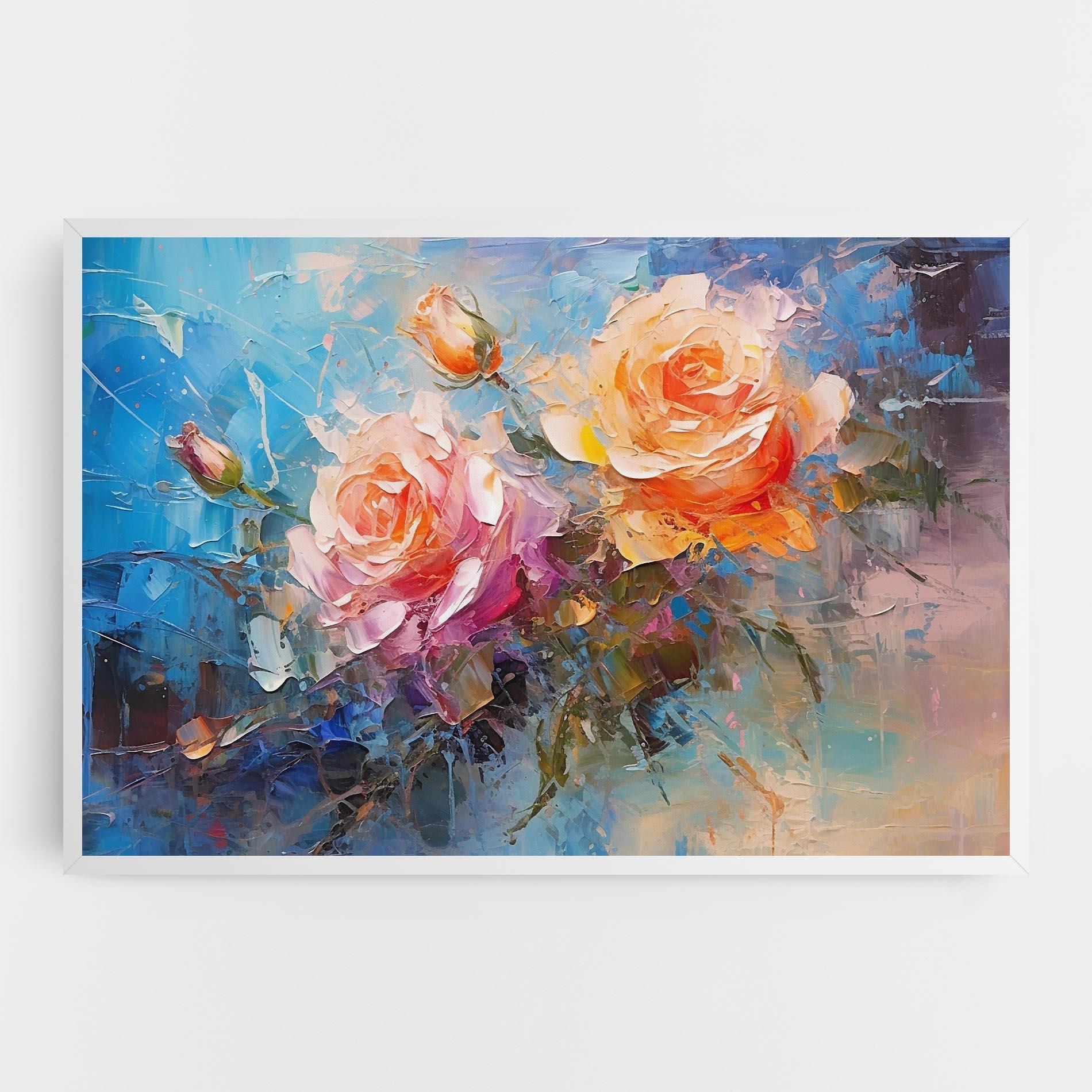 Leinwandbild Light Orange Rose Painting mockup 0