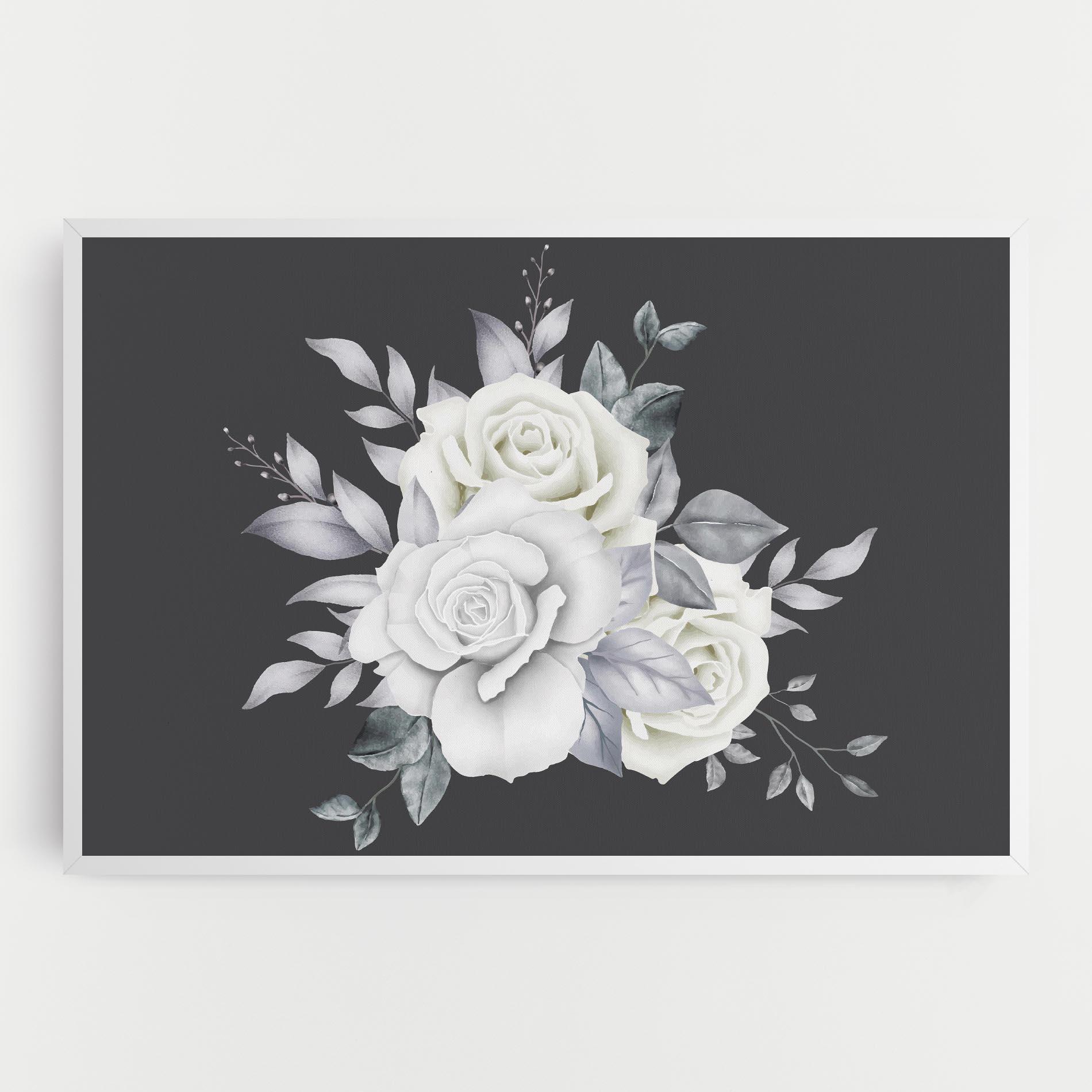 Leinwandbild White Grey Rose mockup 0