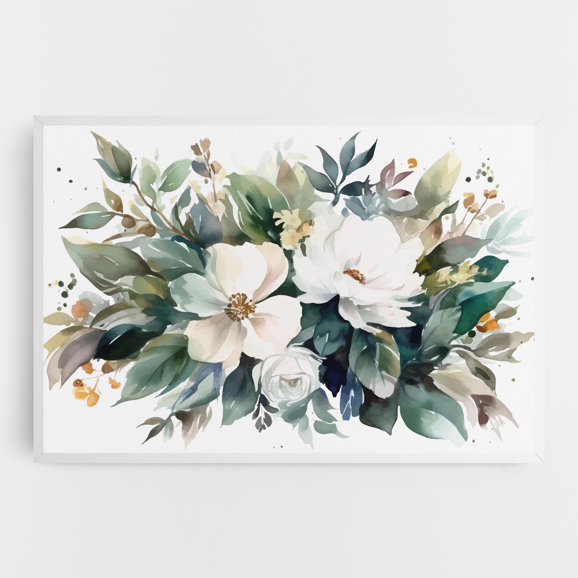 Leinwandbild White Rose Paint mockup 0