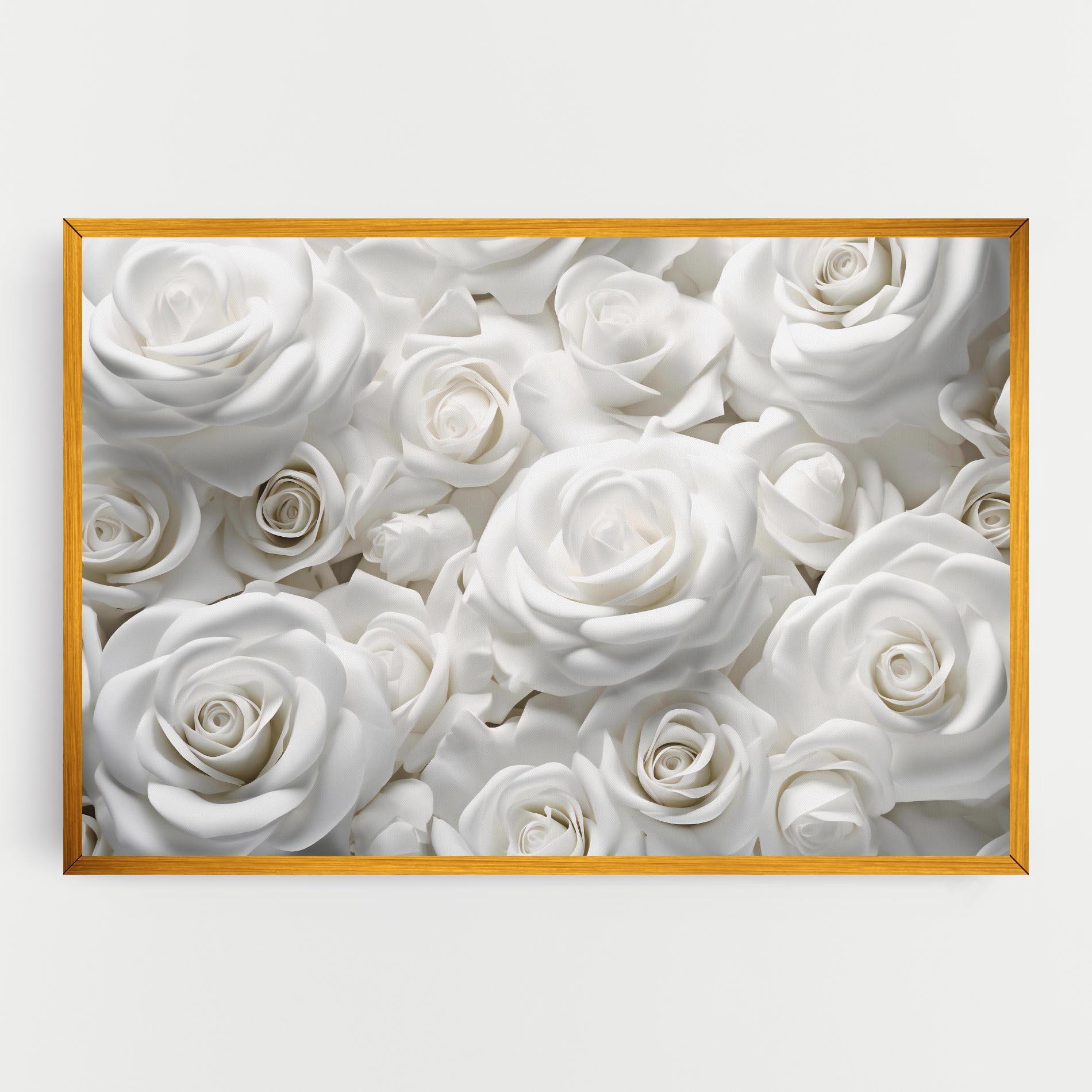 Leinwandbild 3d White Roses mockup 0