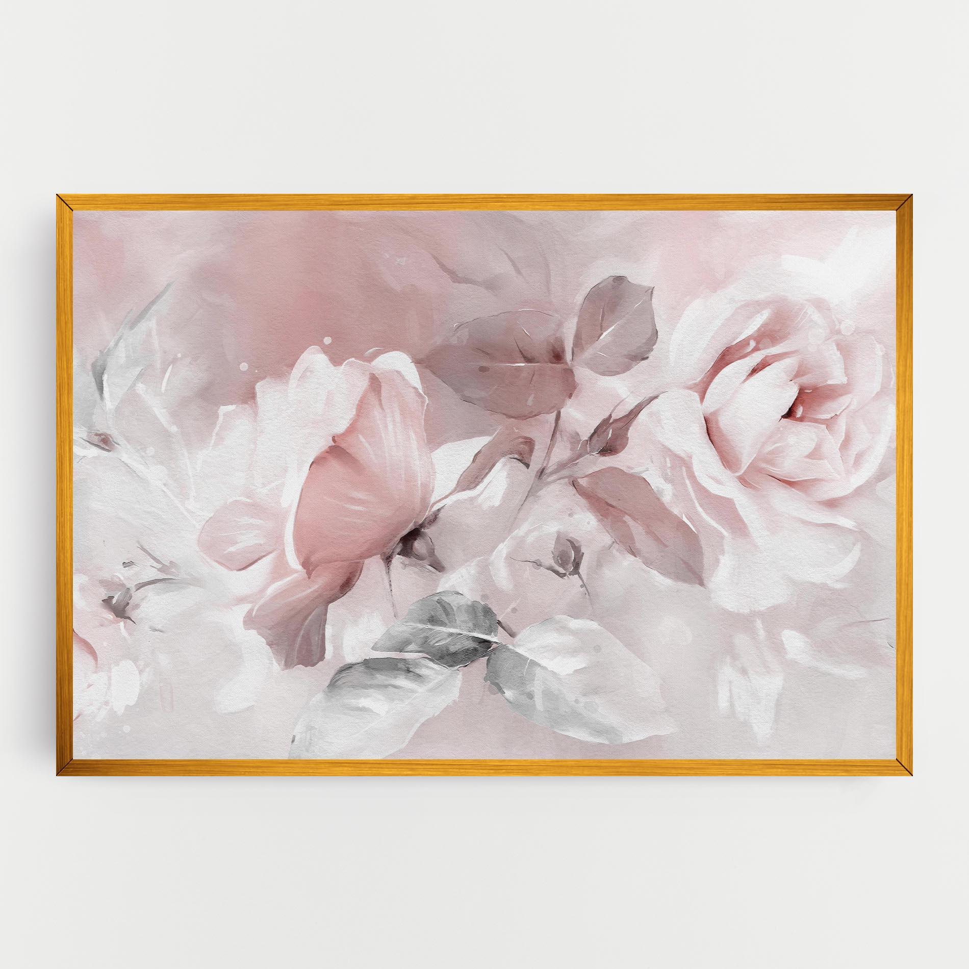 Leinwandbild Abstract Pink Flowers mockup 0