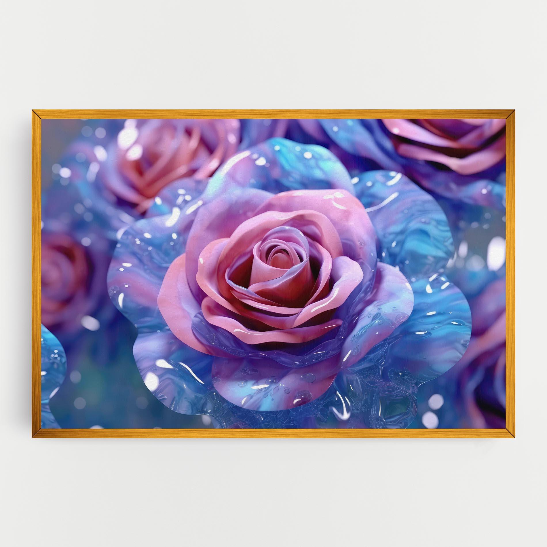 Leinwandbild Beautiful Blue Pink Rose mockup 0