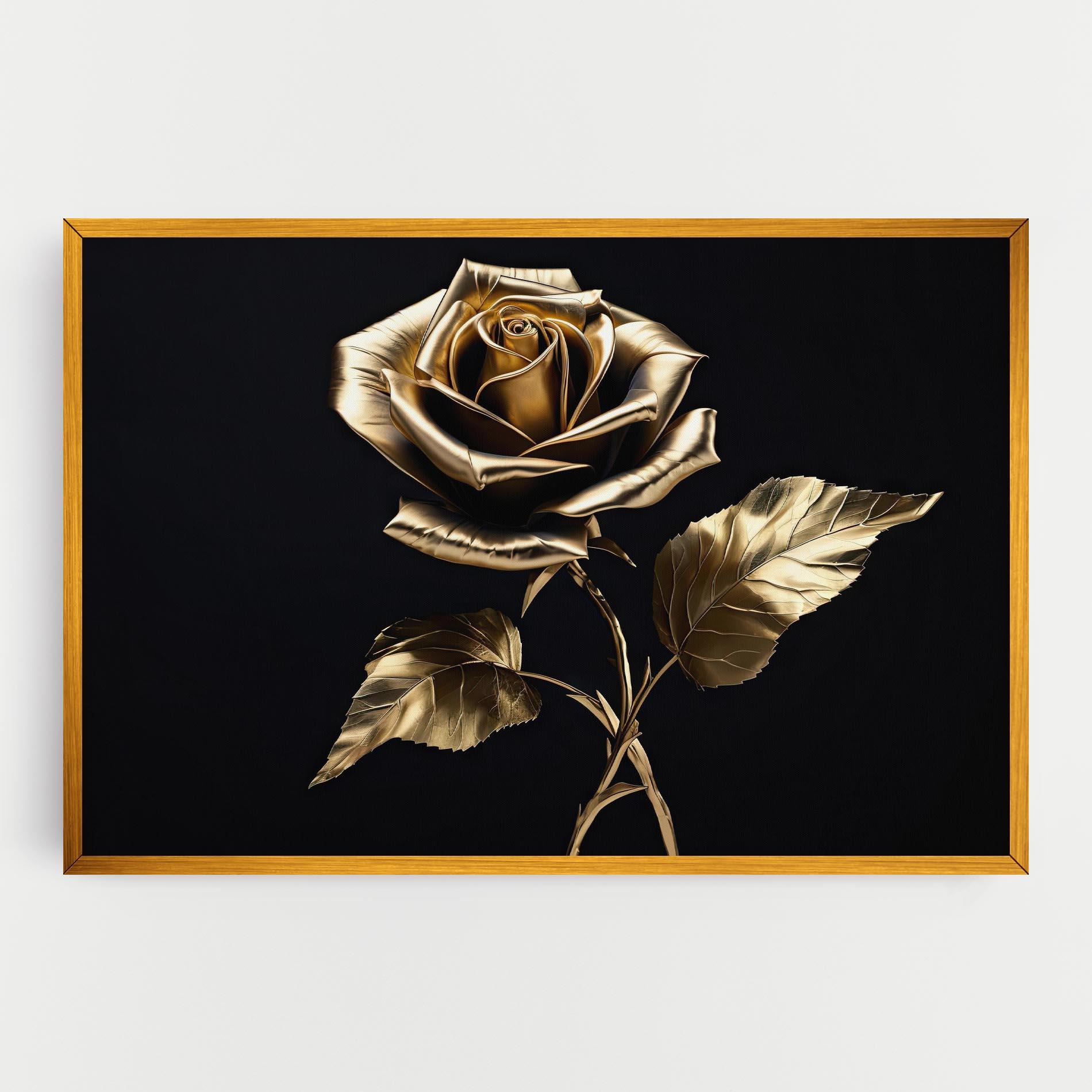 Leinwandbild Beautiful Golden Rose mockup 0