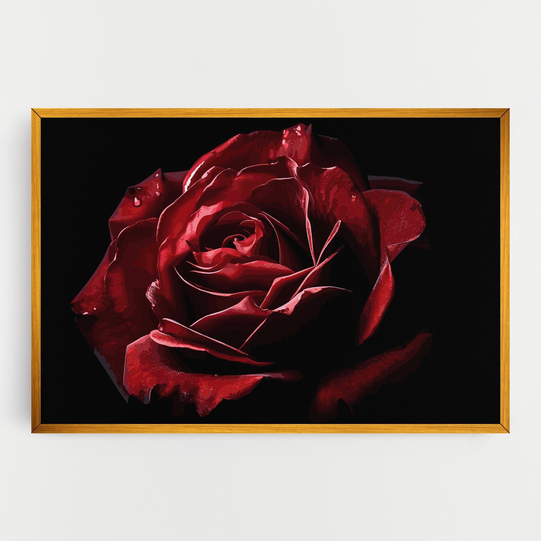 Leinwandbild Big Red Rose mockup 0