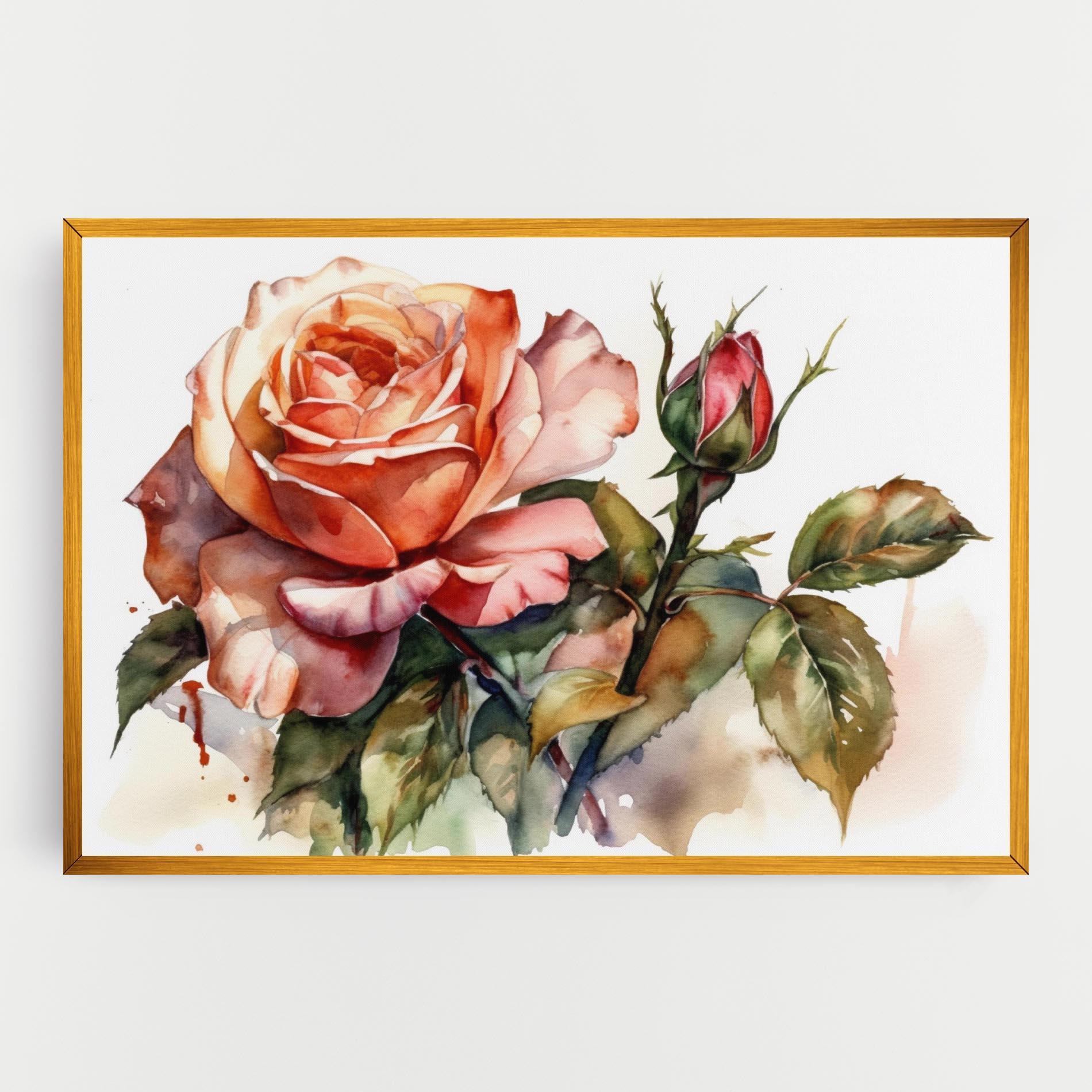 Leinwandbild Big Rose Painted mockup 0