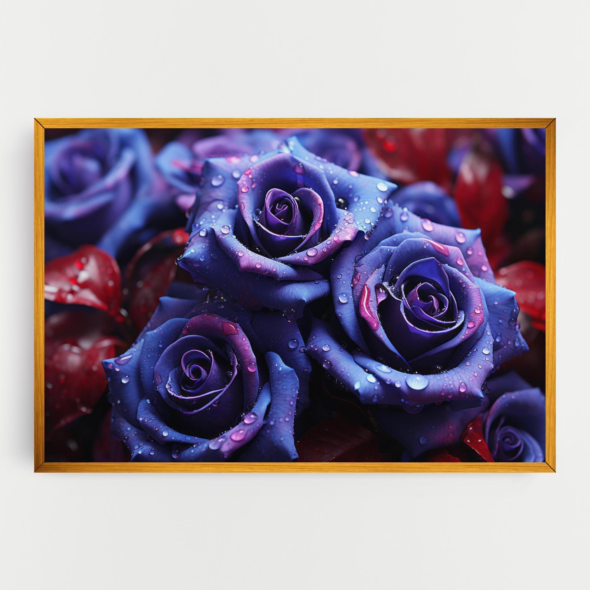 Leinwandbild Blue Purple Rose mockup 0